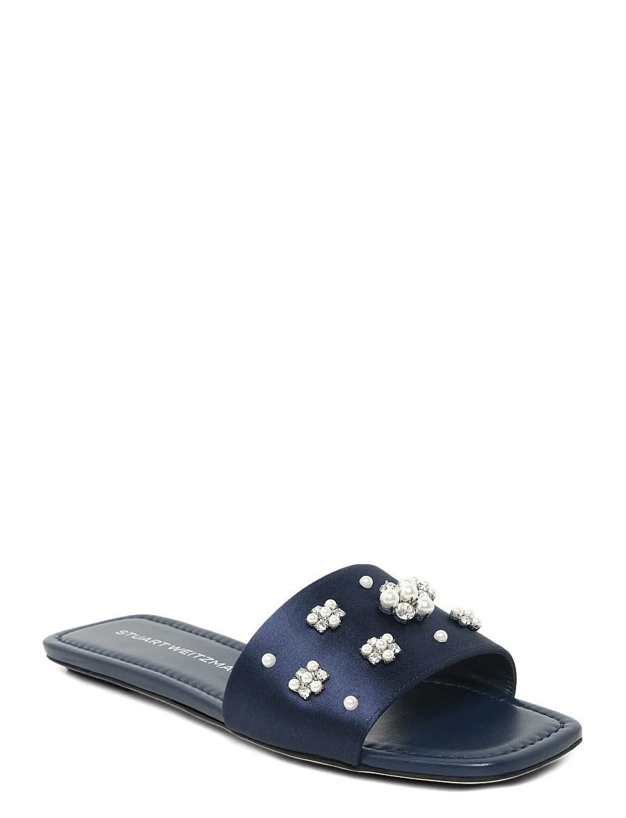 Stuart Weitzman - POPPY FLAT SLIDE - platta sandaler - black - 0