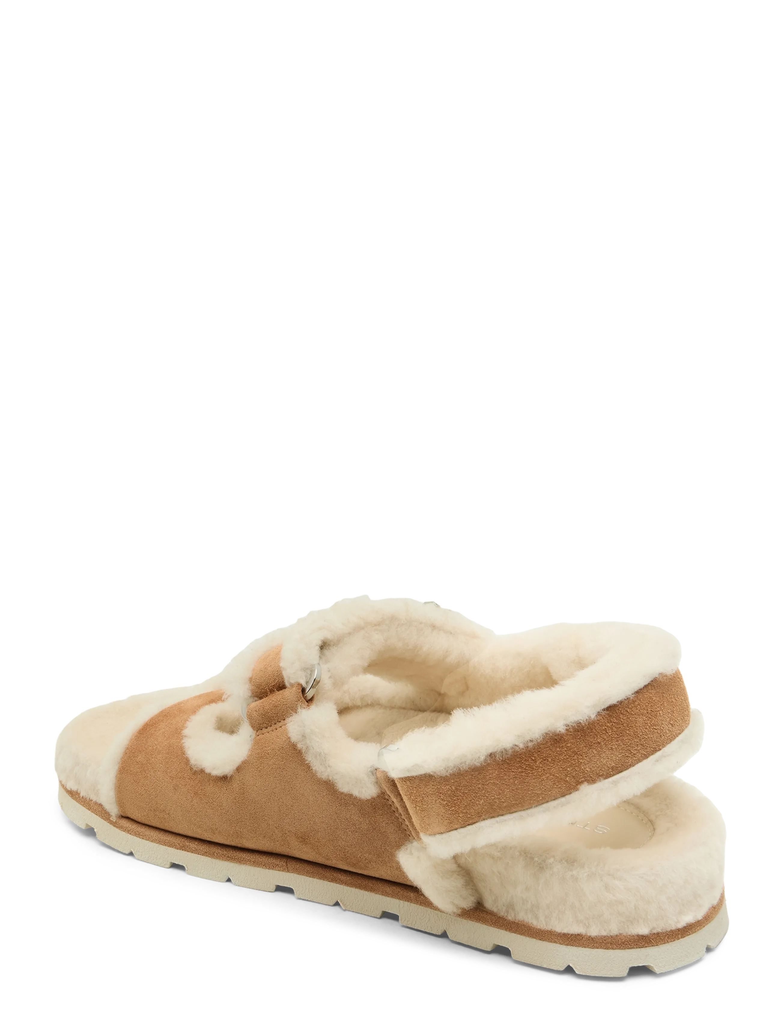 Stuart Weitzman - Wynter Suede Shearling Sport Sandal - brown - 1