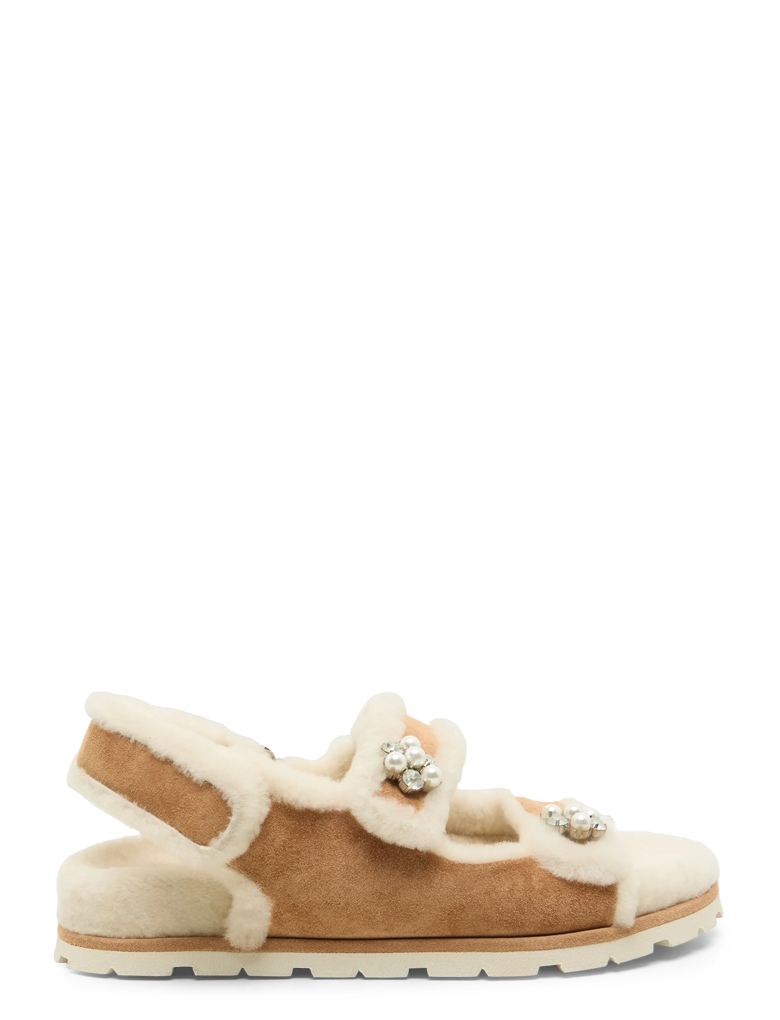 Stuart Weitzman - Wynter Suede Shearling Sport Sandal - brown - 2