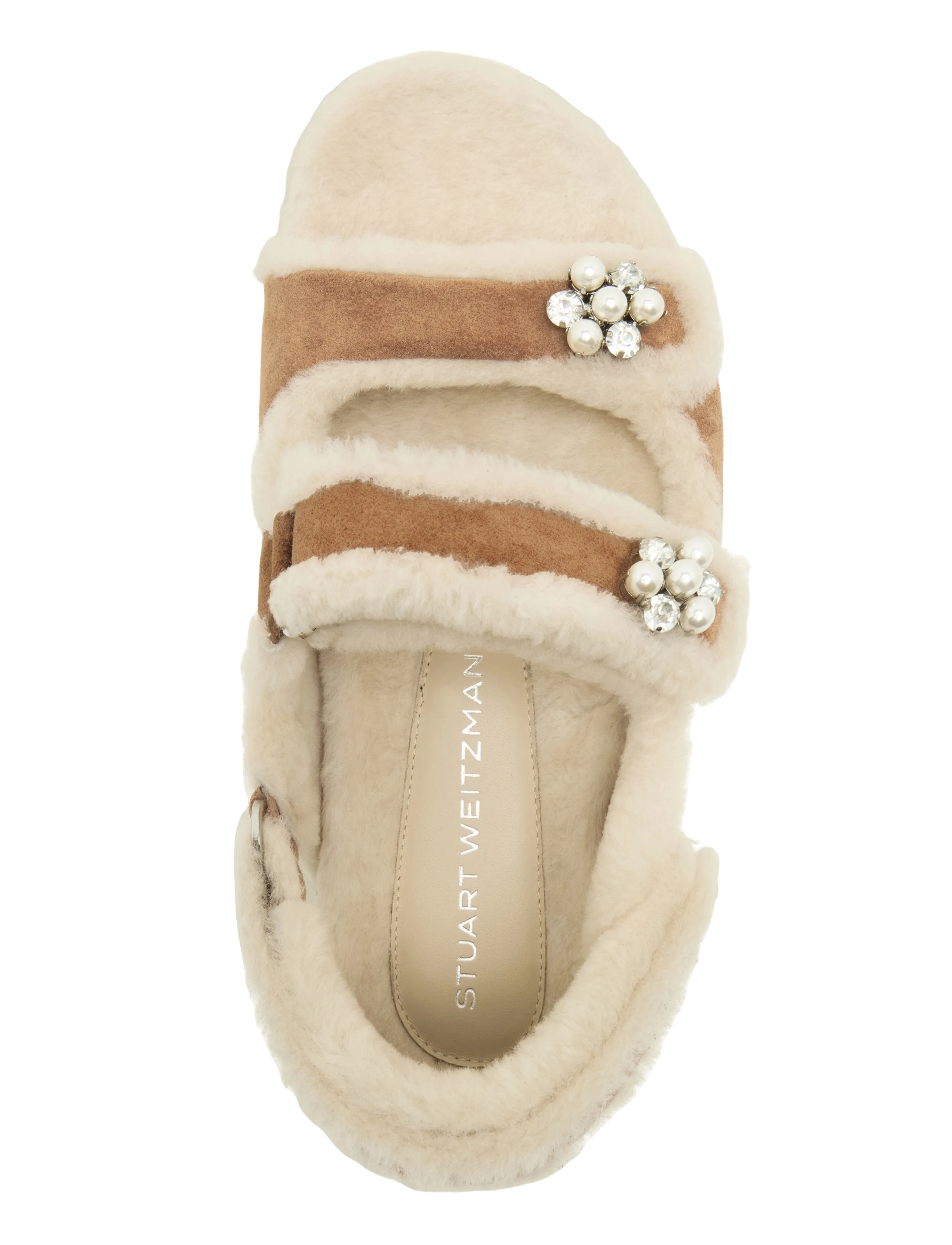 Stuart Weitzman - Wynter Suede Shearling Sport Sandal - brown - 3