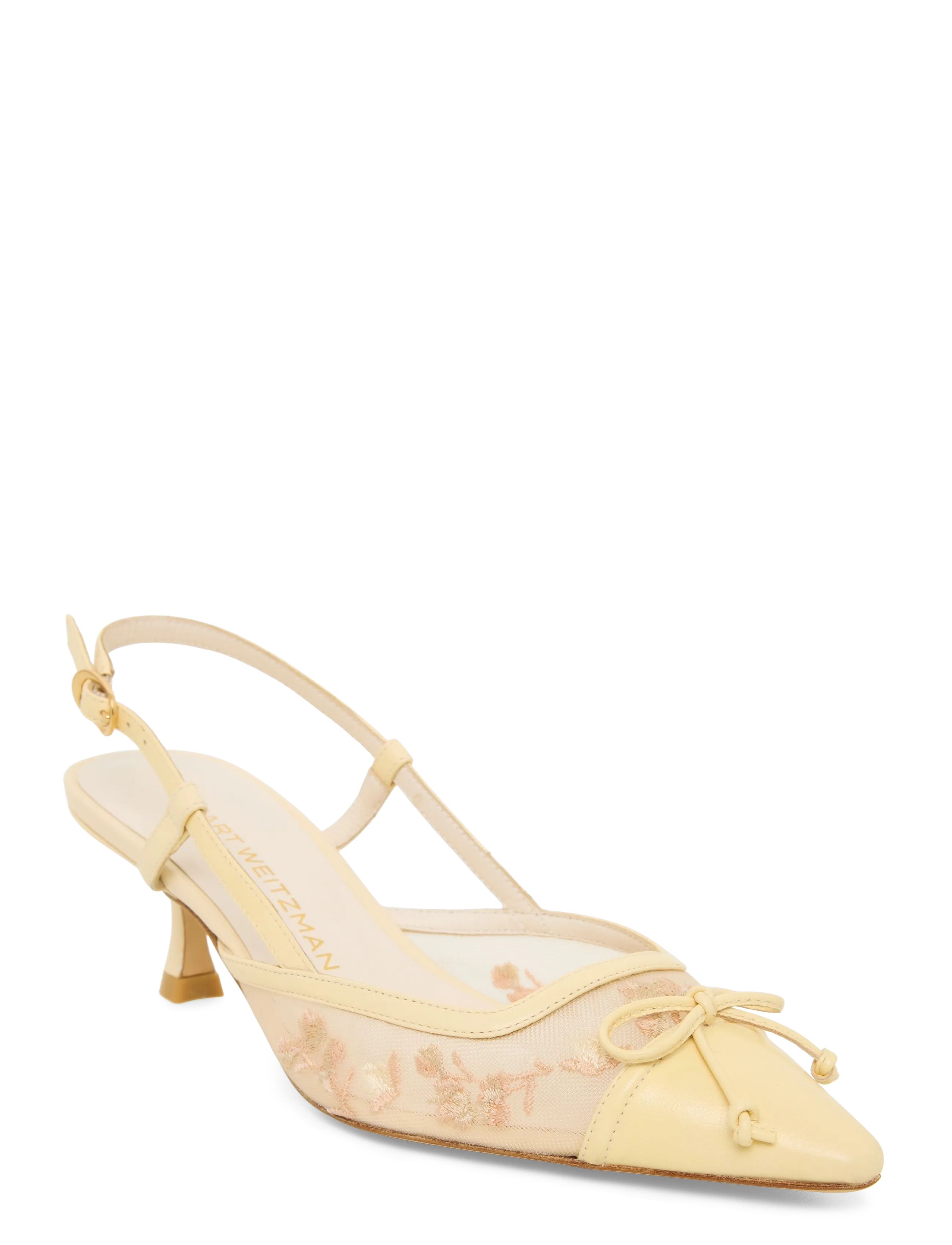 Stuart Weitzman Kitty Slingback 50, 37.5, Sling Backs, Beige - Heeled Slingbacks, Frauen