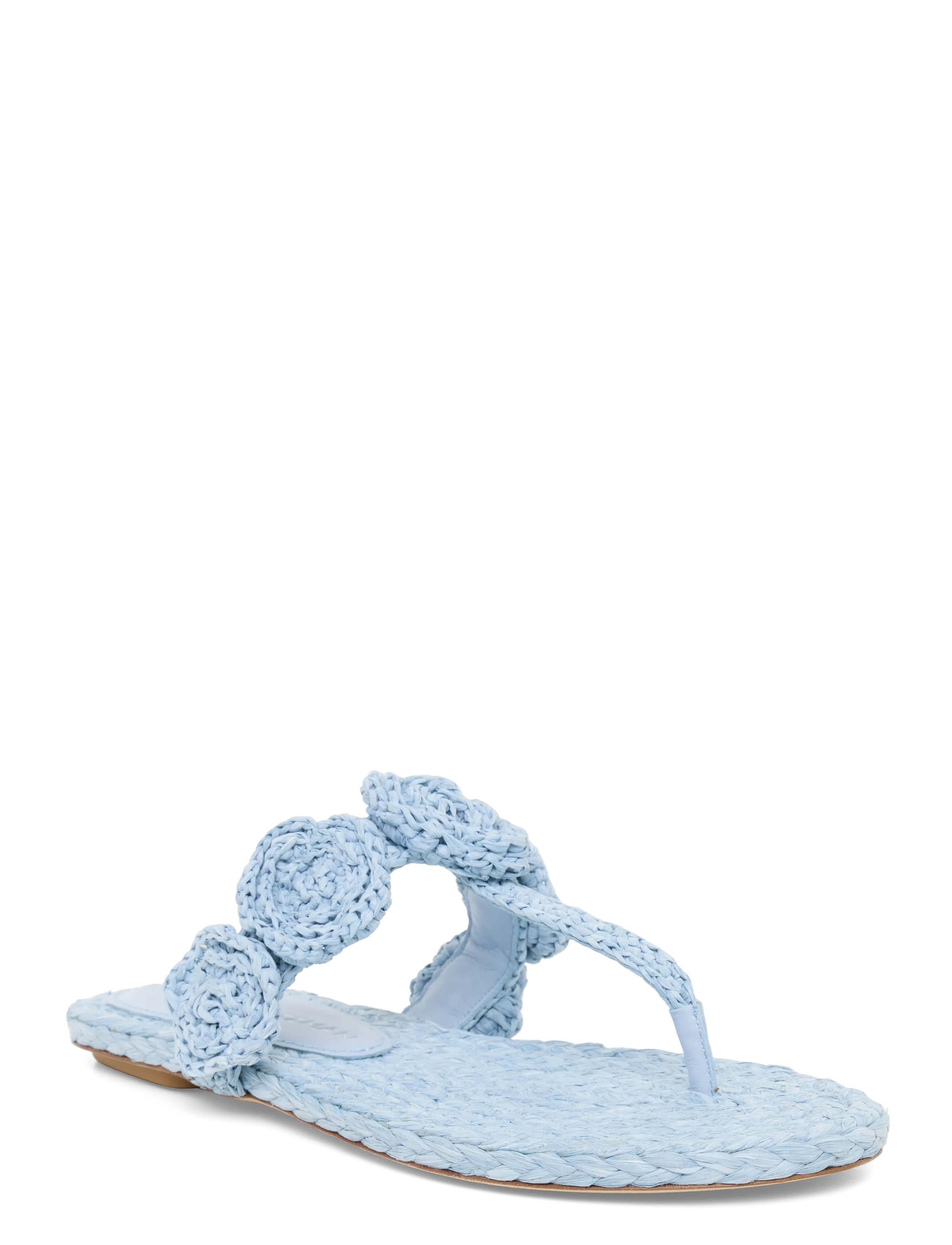 Stuart Weitzman Magnolia Sandals, Kvinder, Vævede Blomster Tåsandaler, Blå, Str: 39