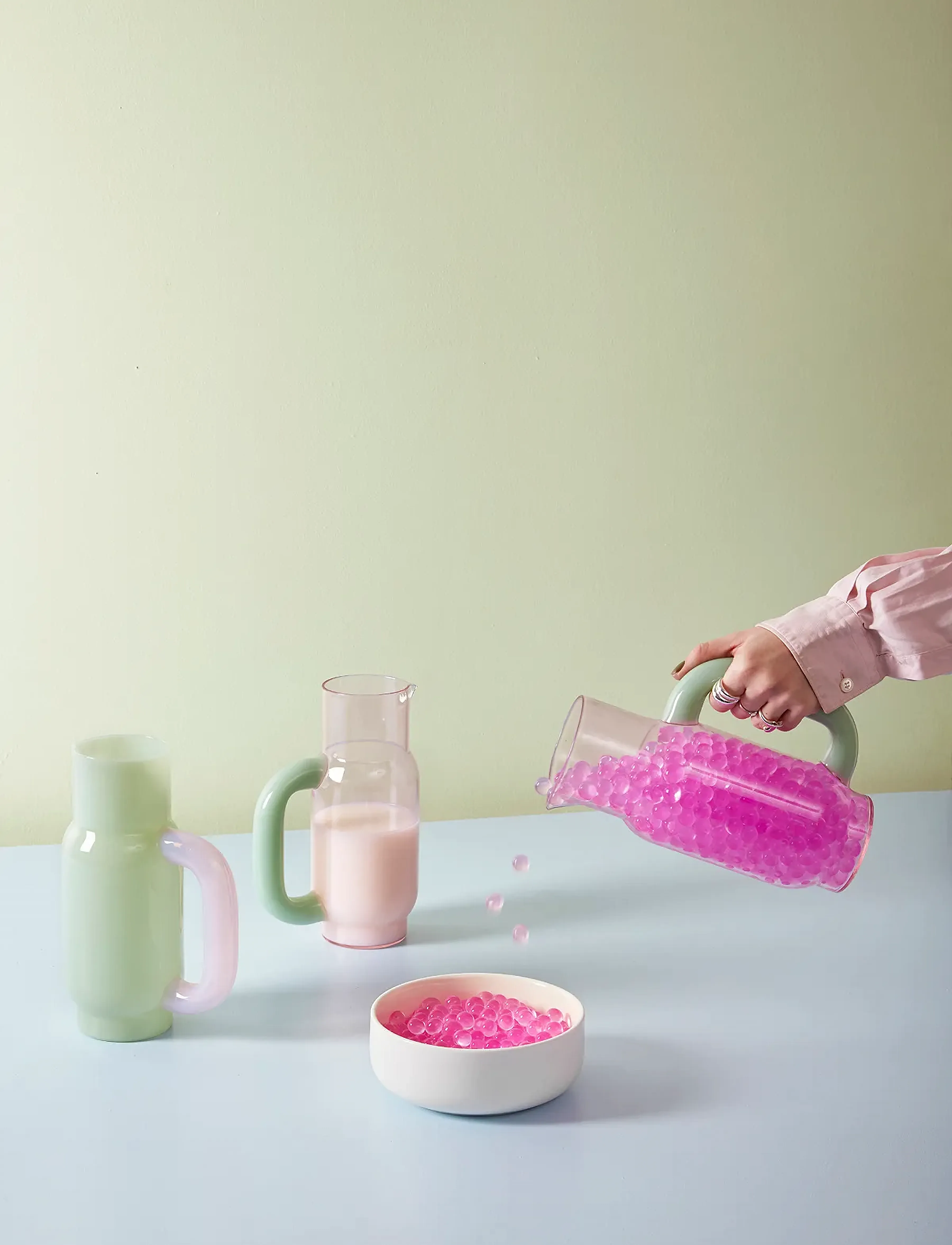 Studio About Pitcher, 10X24X17, Jugs & Carafes, Rosa - Water Carafes Jugs, Homeware