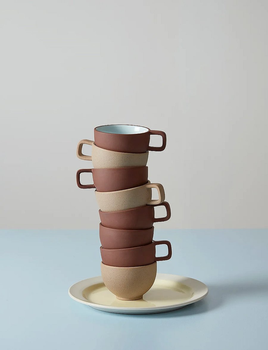 Studio About - CLAYWARE, COFFEE CUP, 2 PCS - die niedrigsten preise - sand/grey - 4