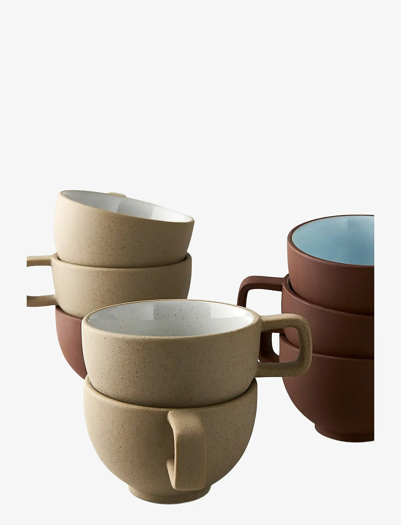 Studio About - CLAYWARE, COFFEE CUP, 2 PCS - kaffetassen - sand/grey - 2