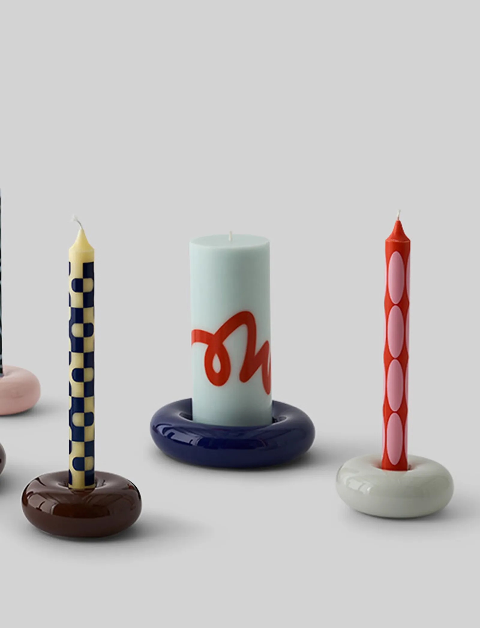 Studio About - BOB CANDLE HOLDER, SMALL, LIGHT GREY - lysestager - light grey - 3