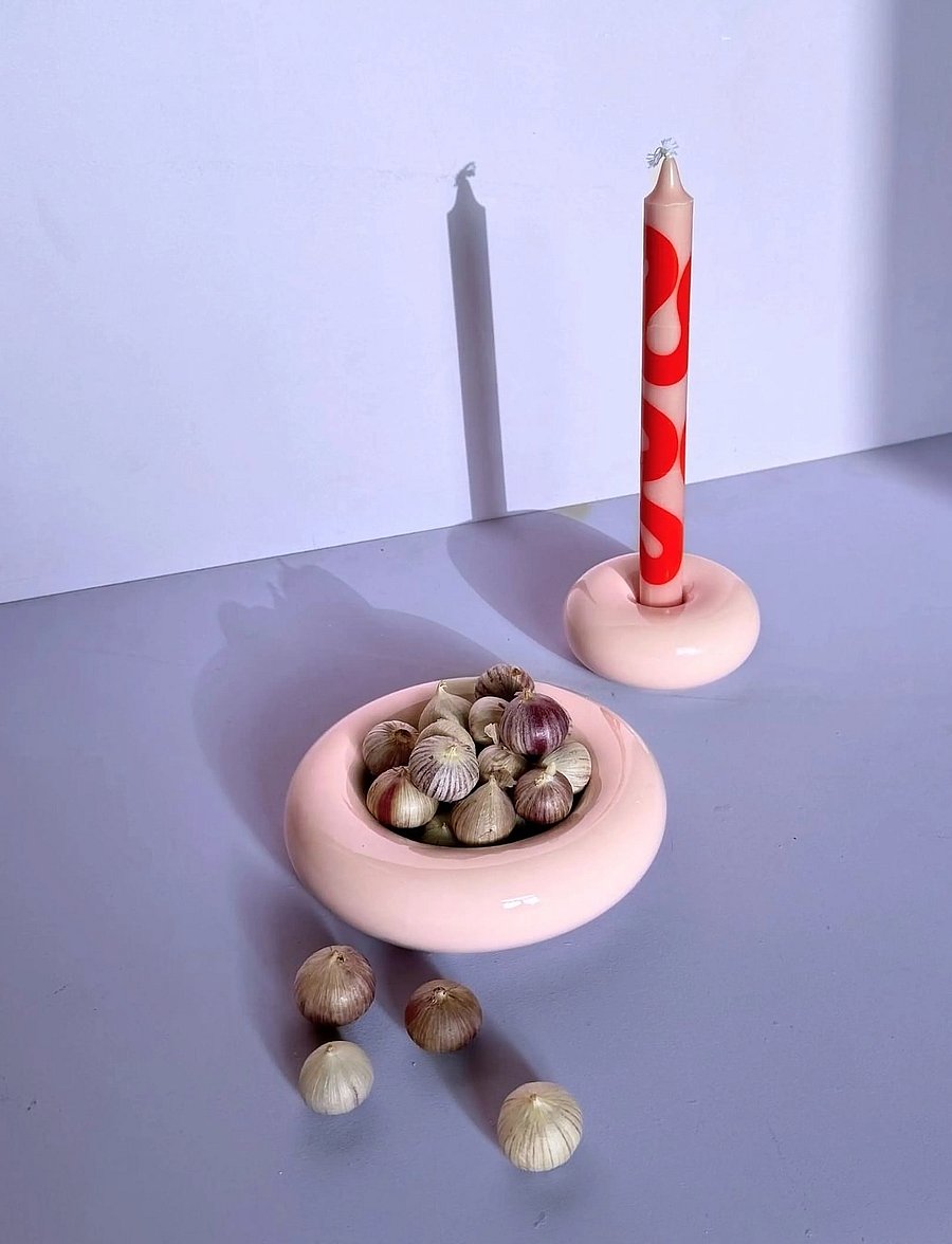 Studio About - BOB CANDLE HOLDER, SMALL, ROSE - küünlajalad - rose - 0