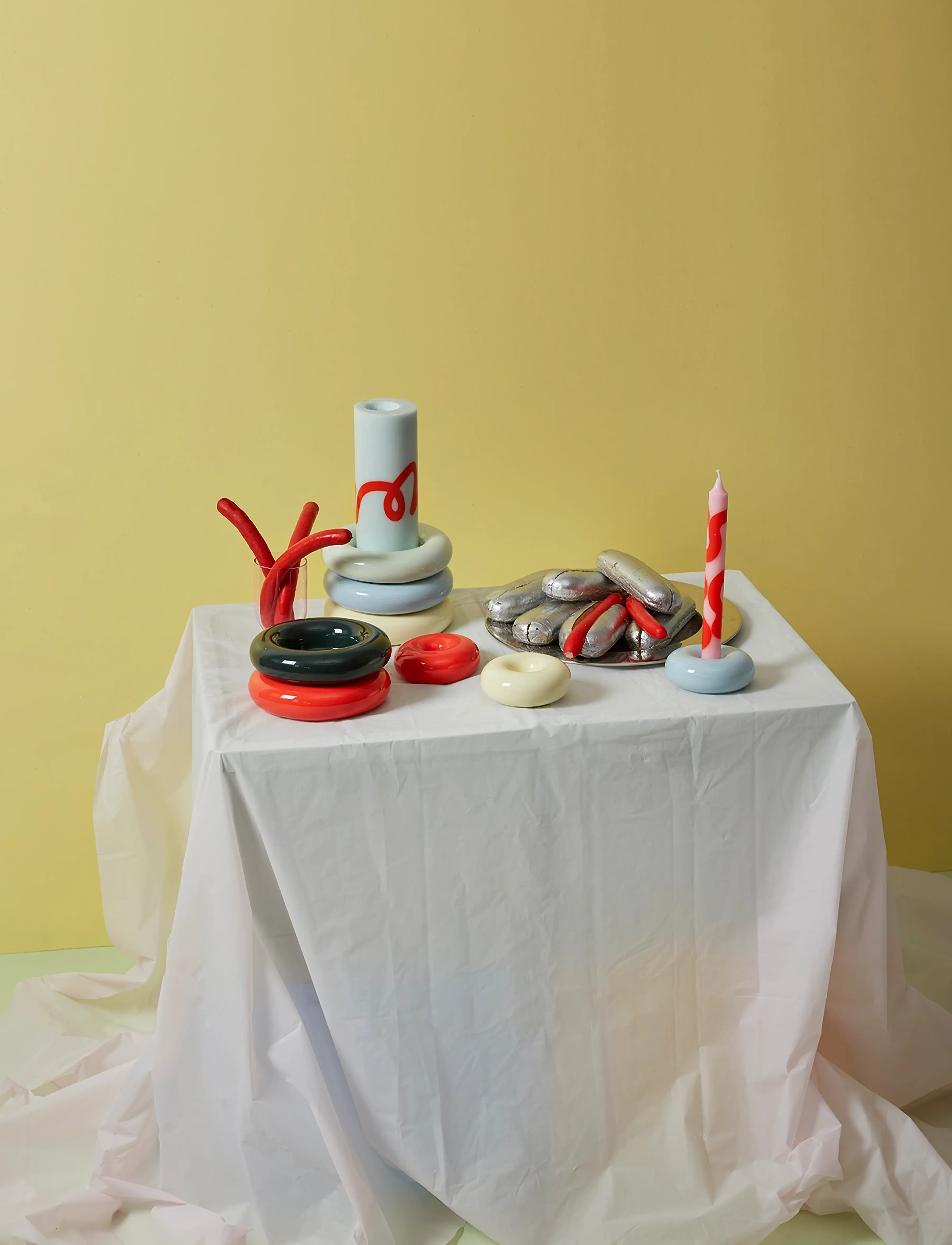 Studio About - BOB CANDLE HOLDER, SMALL, YELLOW - lysestager - yellow - 5