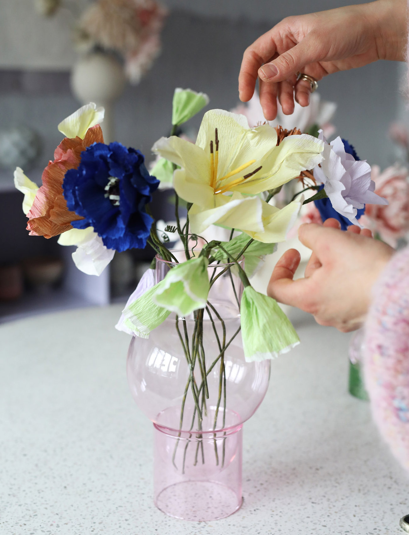 Studio About Paper Flower, L:43.0 cm, Decoration, Lila - Flowers, Homeware