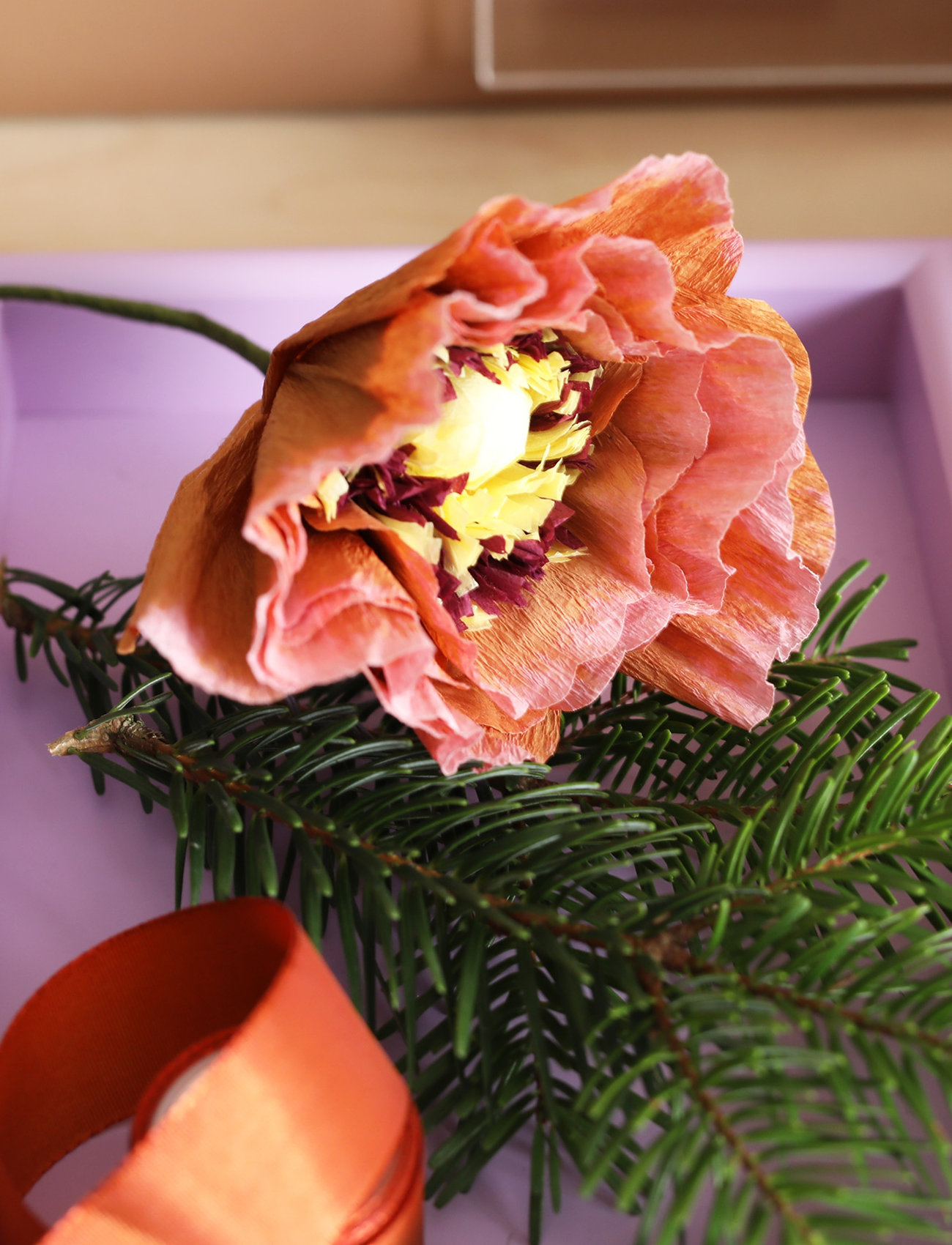 Studio About Paper Flower, L:44 cm, Decoration, Braun - Flowers, Homeware