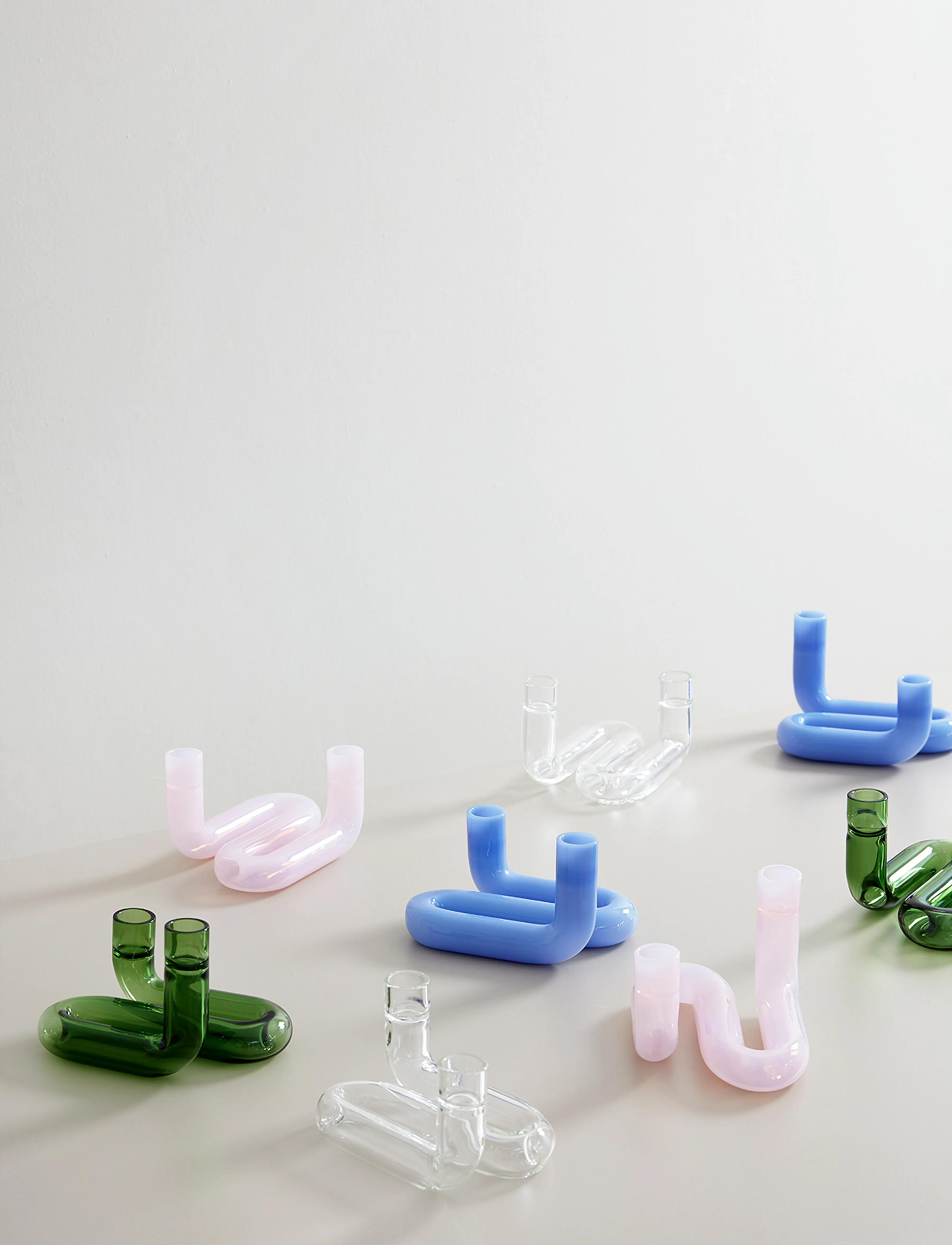 Studio About Wave, H10 cm, Green, Lysestager & Lanterner > Lysestager, Unisex