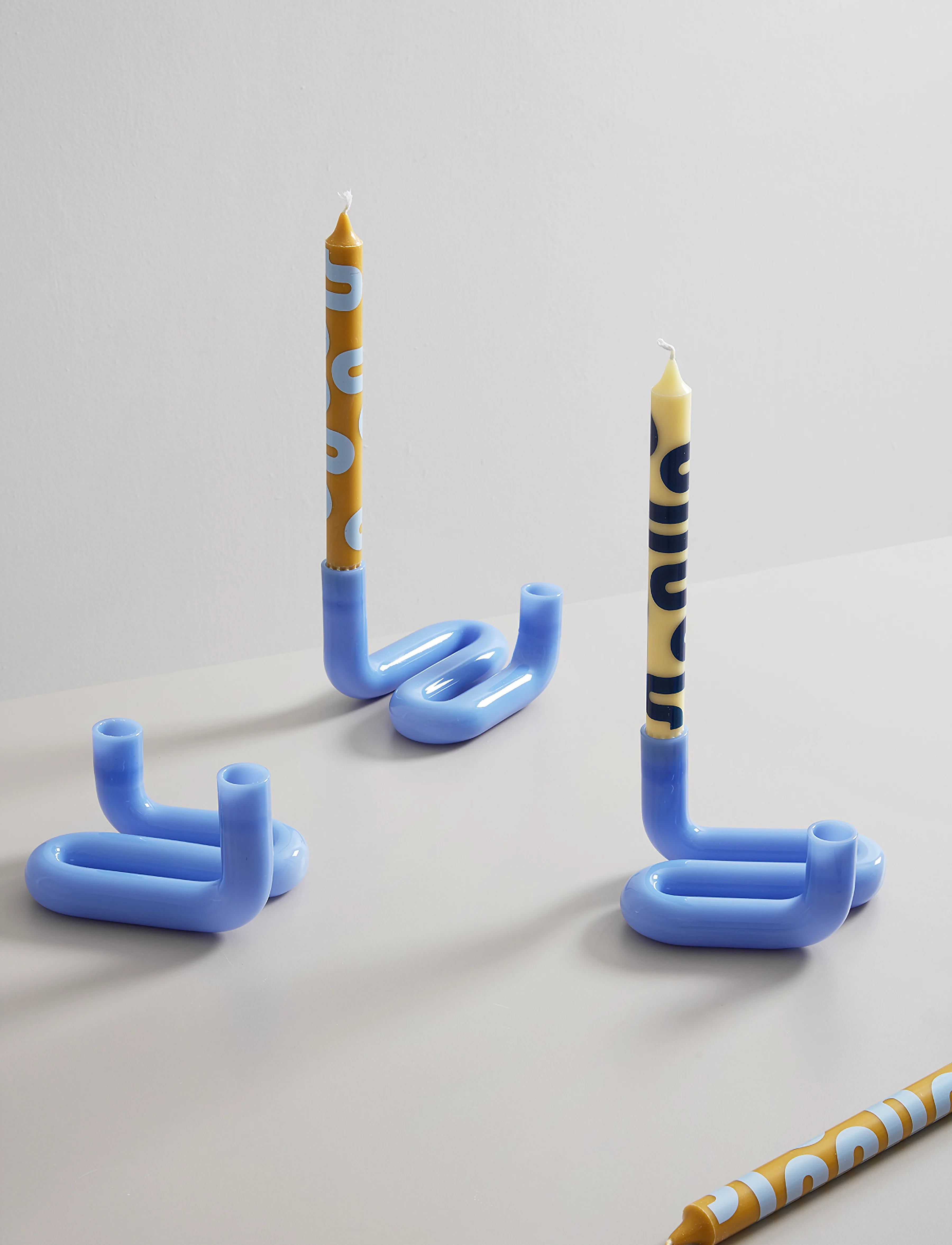 Studio About - WAVE - kerzenständer - milk blue - 4
