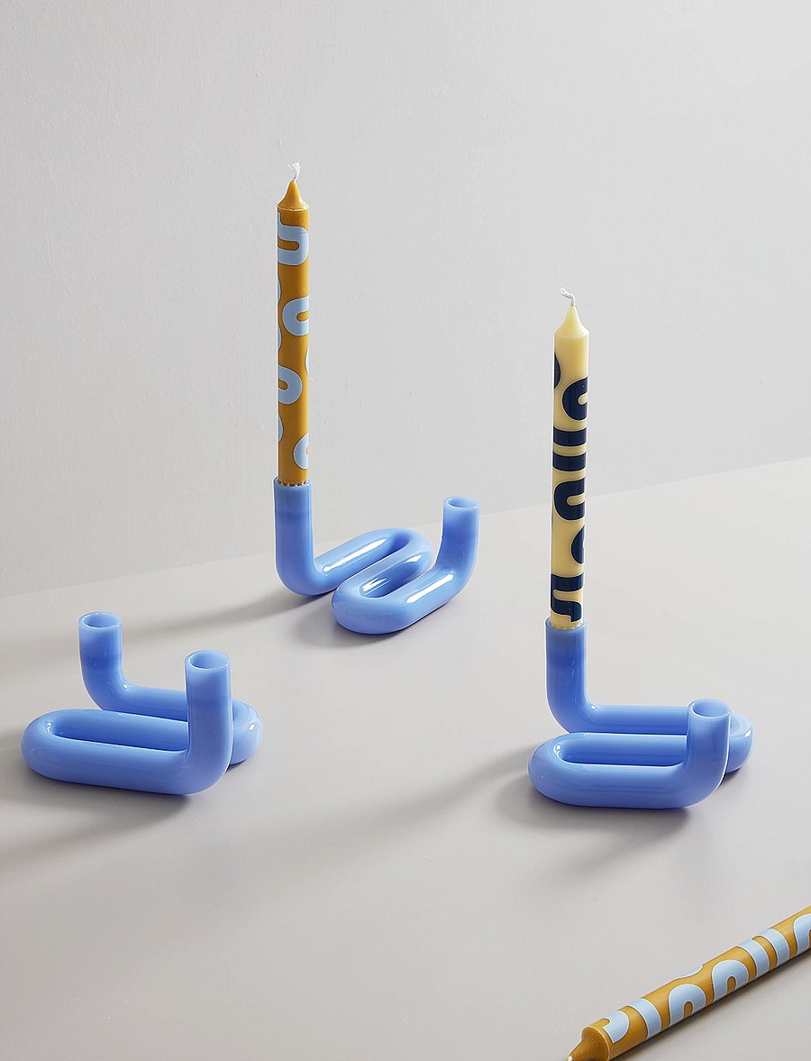 Studio About - WAVE - kerzenständer - milk blue - 4