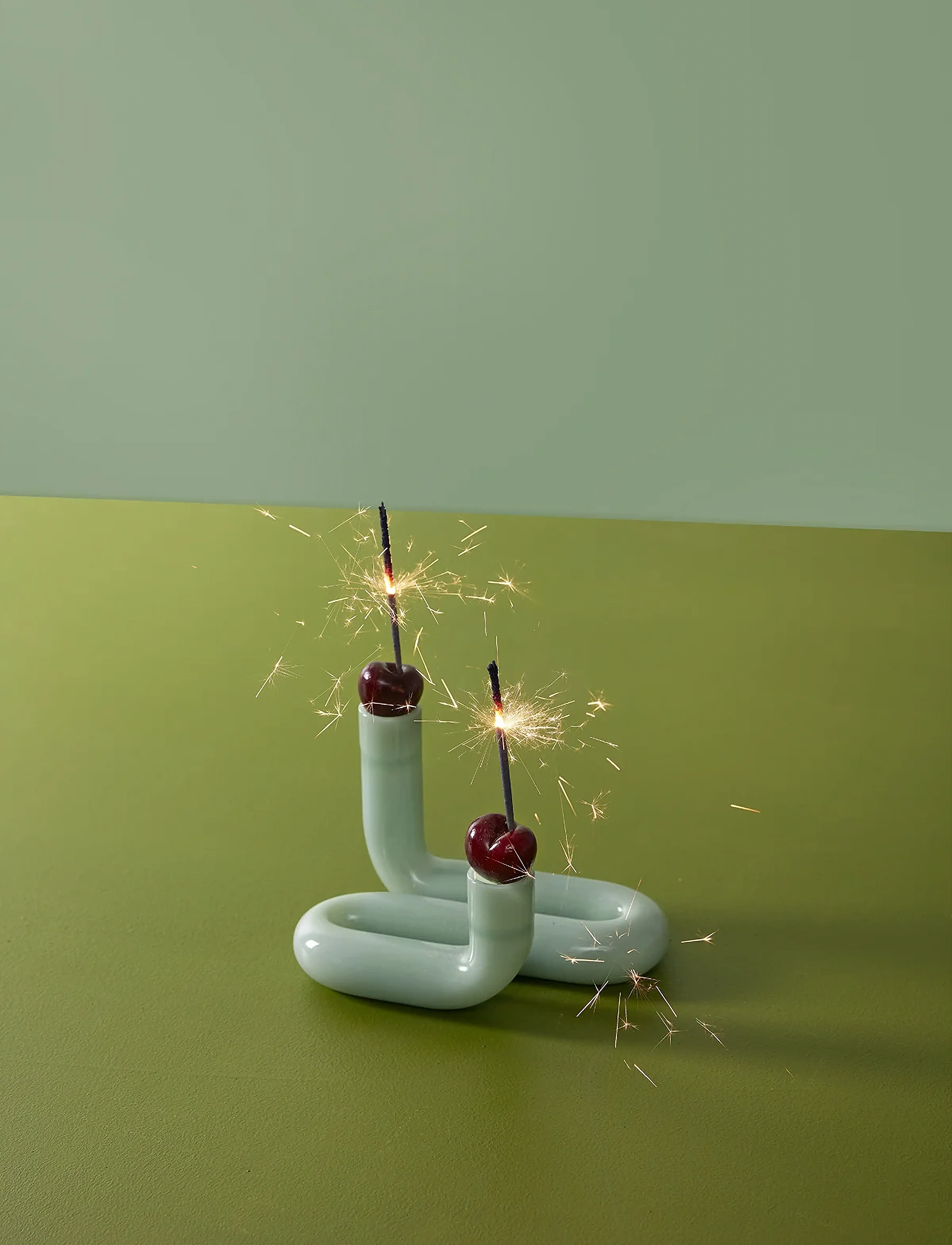 Studio About Wave, 10X15, Candlesticks & Lanterns, Grün - Candlesticks, Homeware