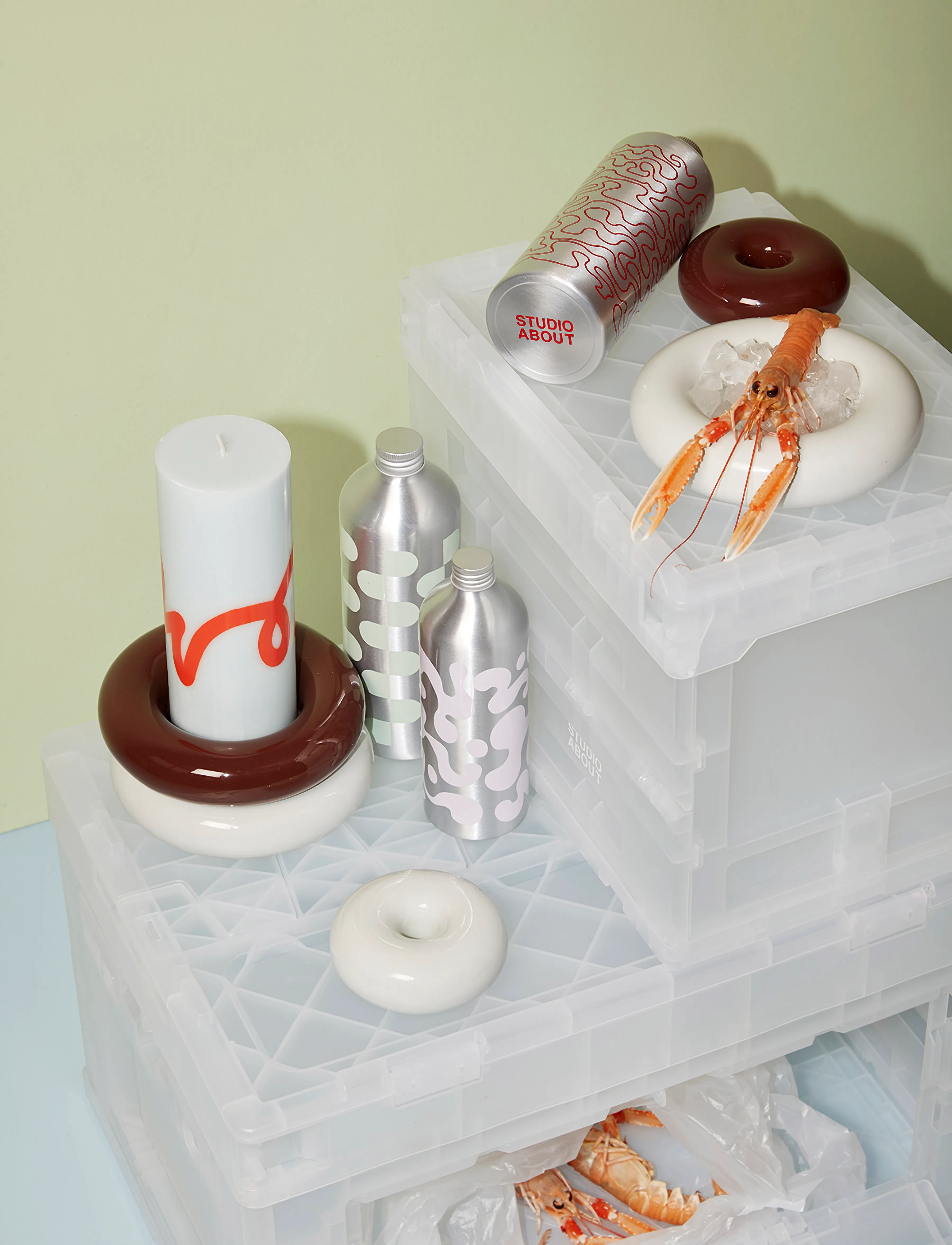 Studio About - BOB CANDLE HOLDER, LARGE, BROWN - køb efter pris - brown - 0