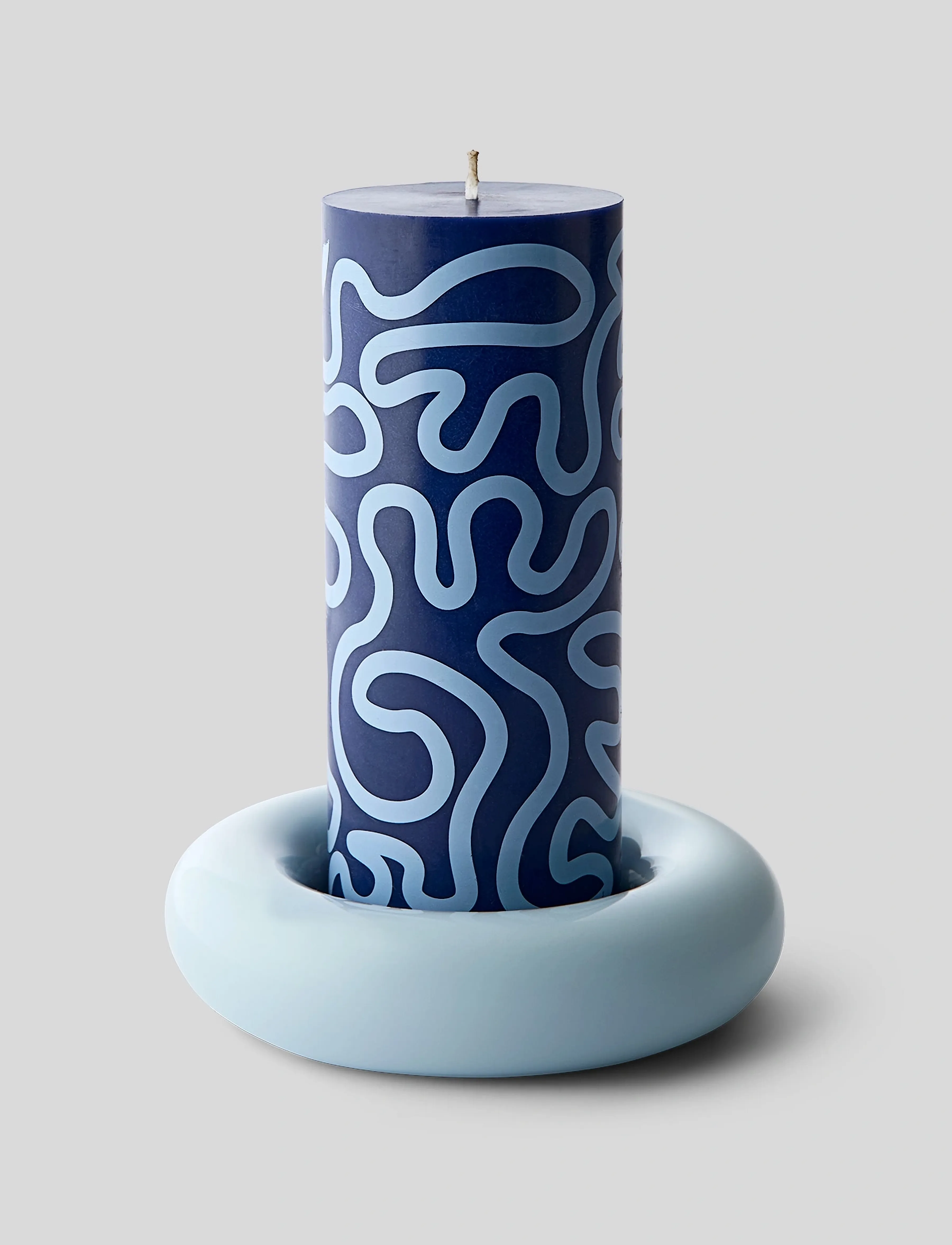 Studio About Bob Candle Holder, Large, Light Blue, Ø 16 cm, Candlesticks & Lanterns, Blau - Candlesticks, Homeware