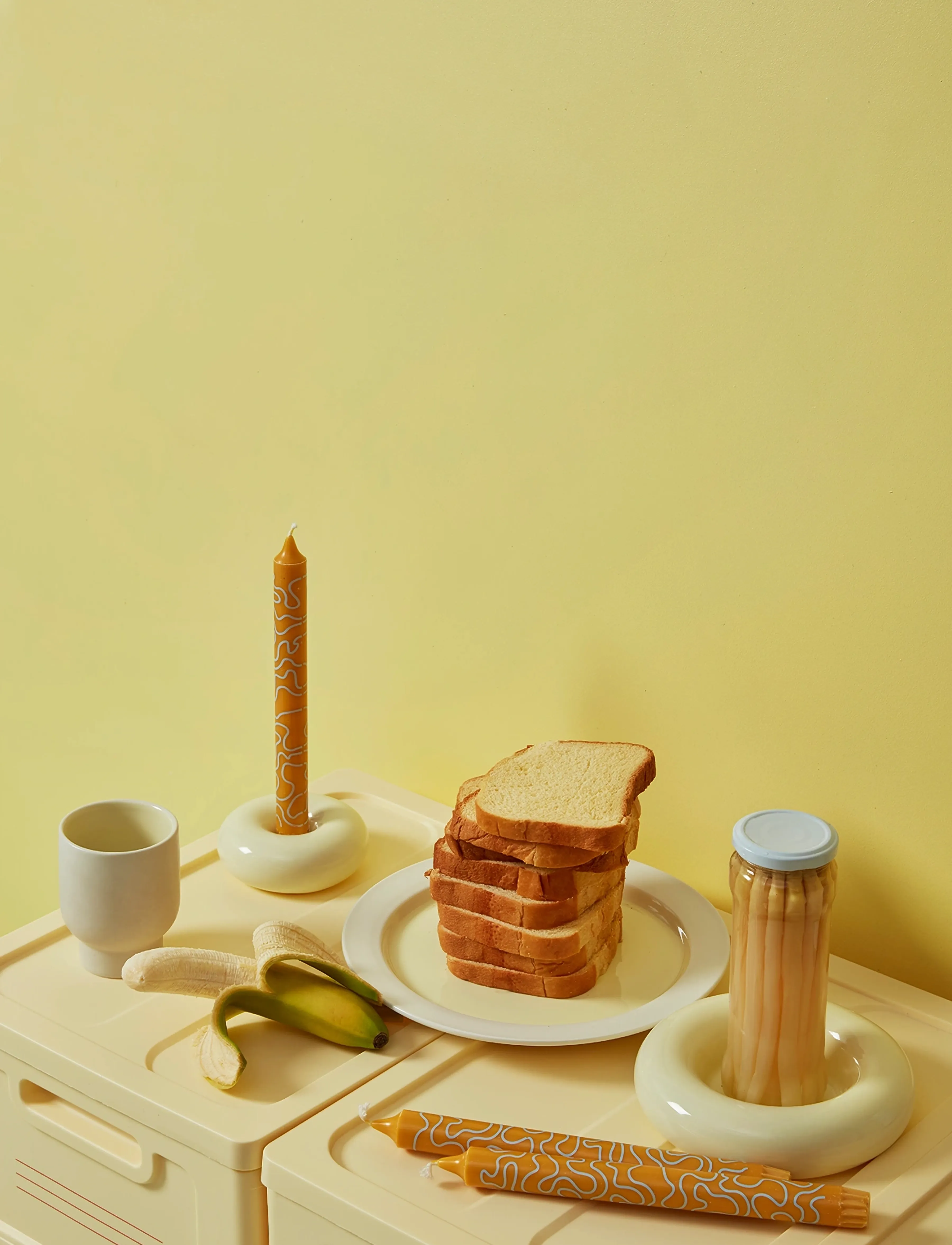 Studio About Bob Candle Holder, Large, Yellow, Ø:16 cm, Yellow, Candle & Tealight Holders > Candle Holders, Unisex