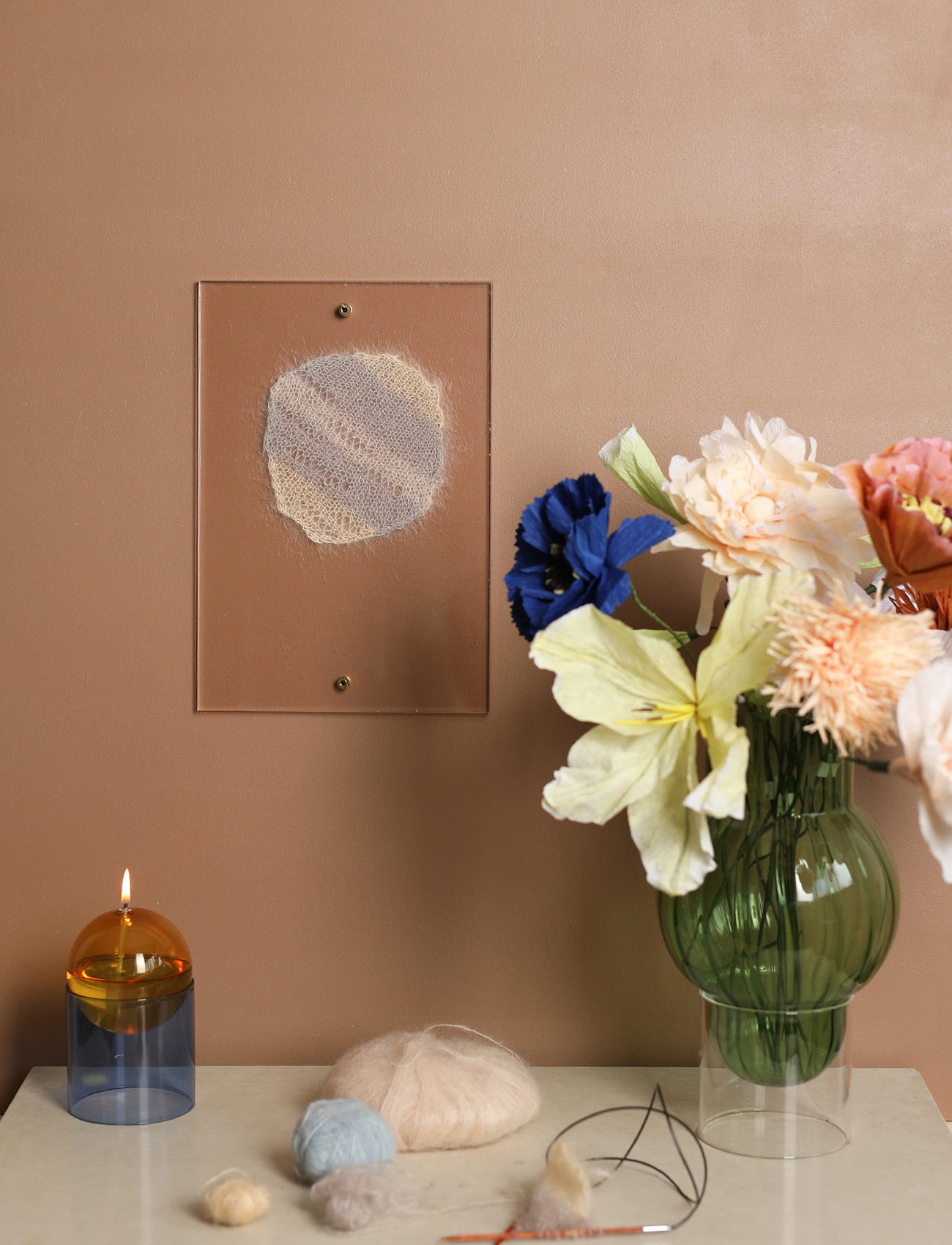 Studio About Paper Flower, L:46.0 cm, Decoration, Beige - Flowers, Homeware