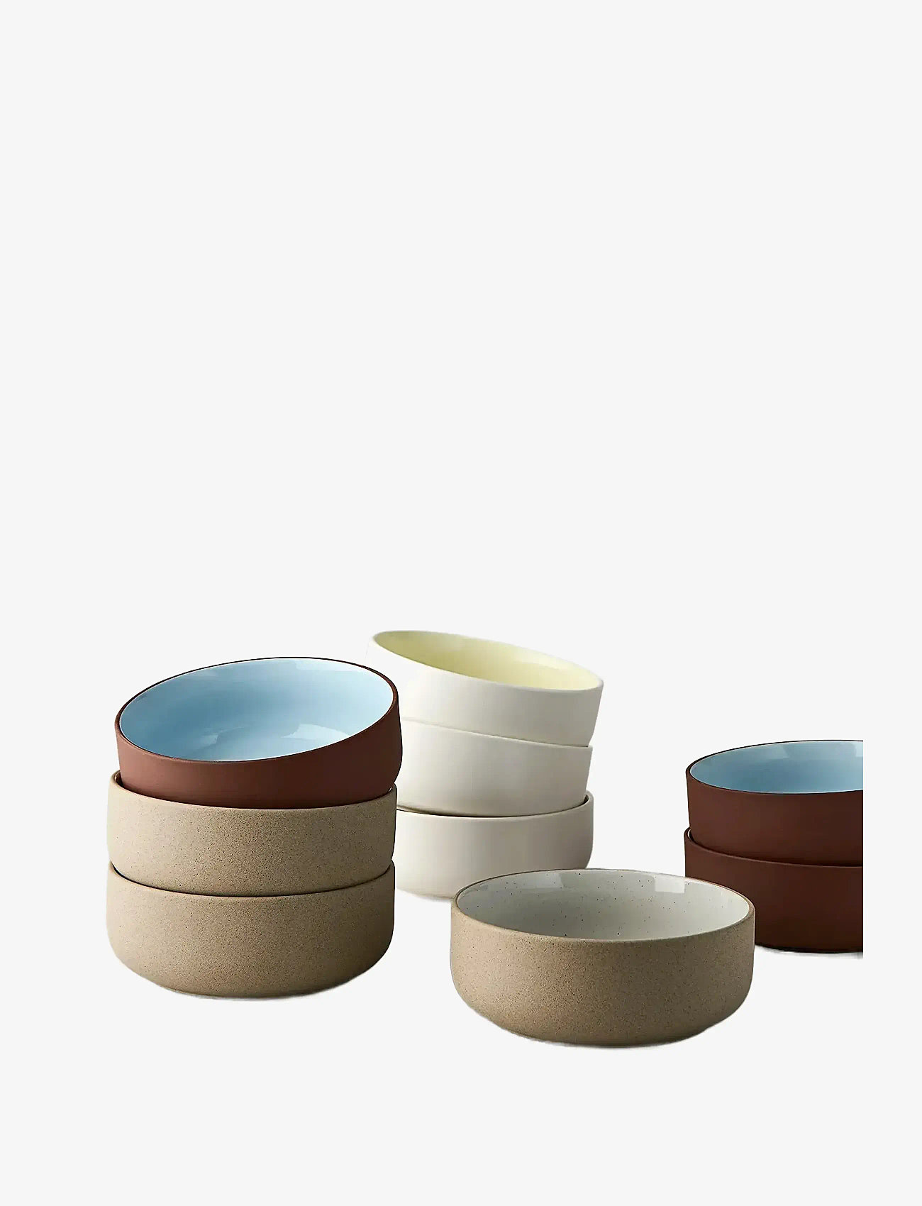 Studio About - CLAYWARE, BRUNCH BOWL, 2 PCS - morgenmadsskåle - terracotta/blue - 3