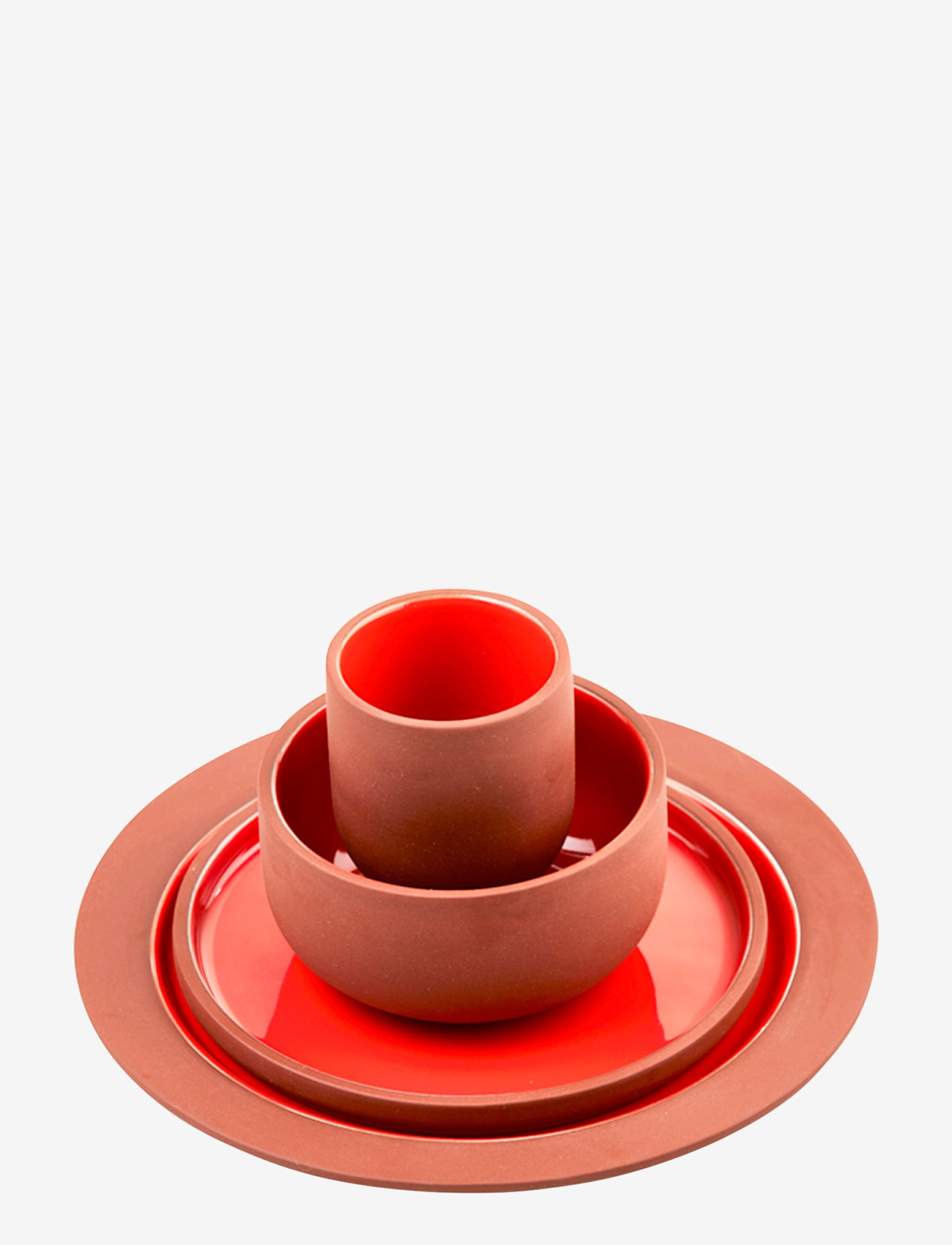 Studio About - PLATE, MEDIUM - frühstücksteller - terracotta/red - 1