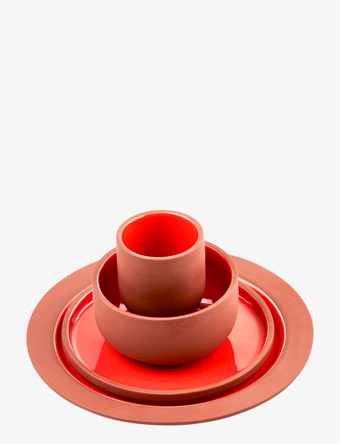 Studio About - PLATE, MEDIUM - frühstücksteller - terracotta/red - 1