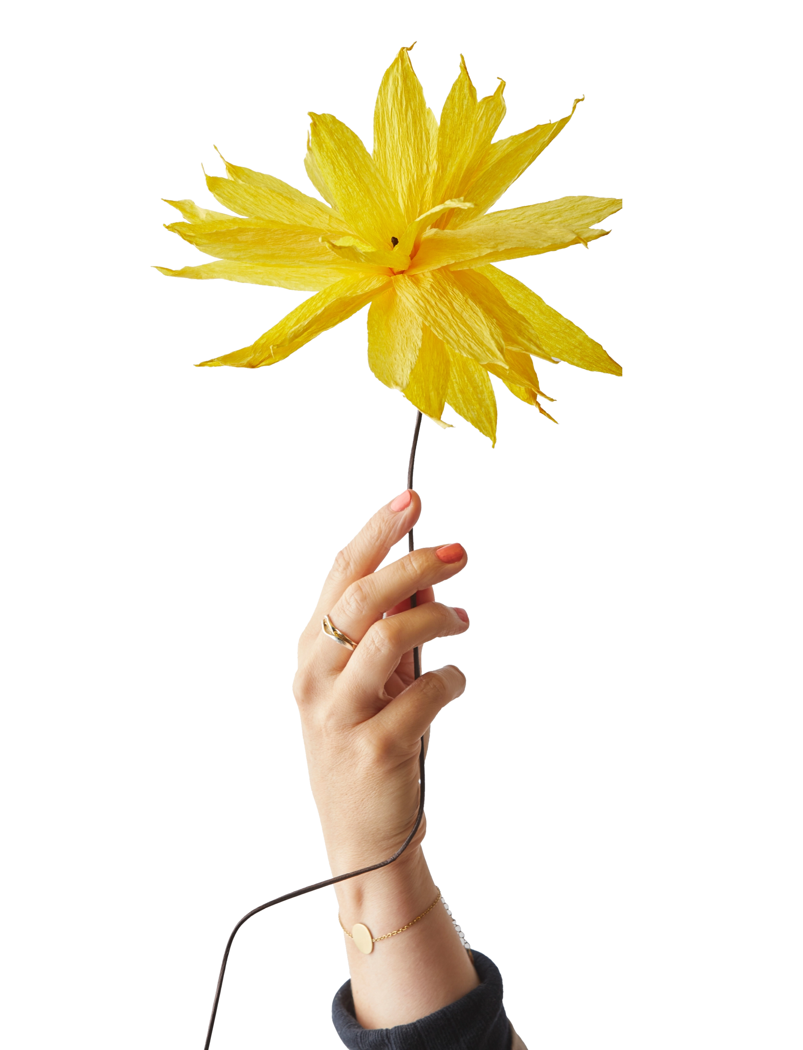 STUDIO ABOUT Paper Flower Gelb - L:46.0CM - Unisex