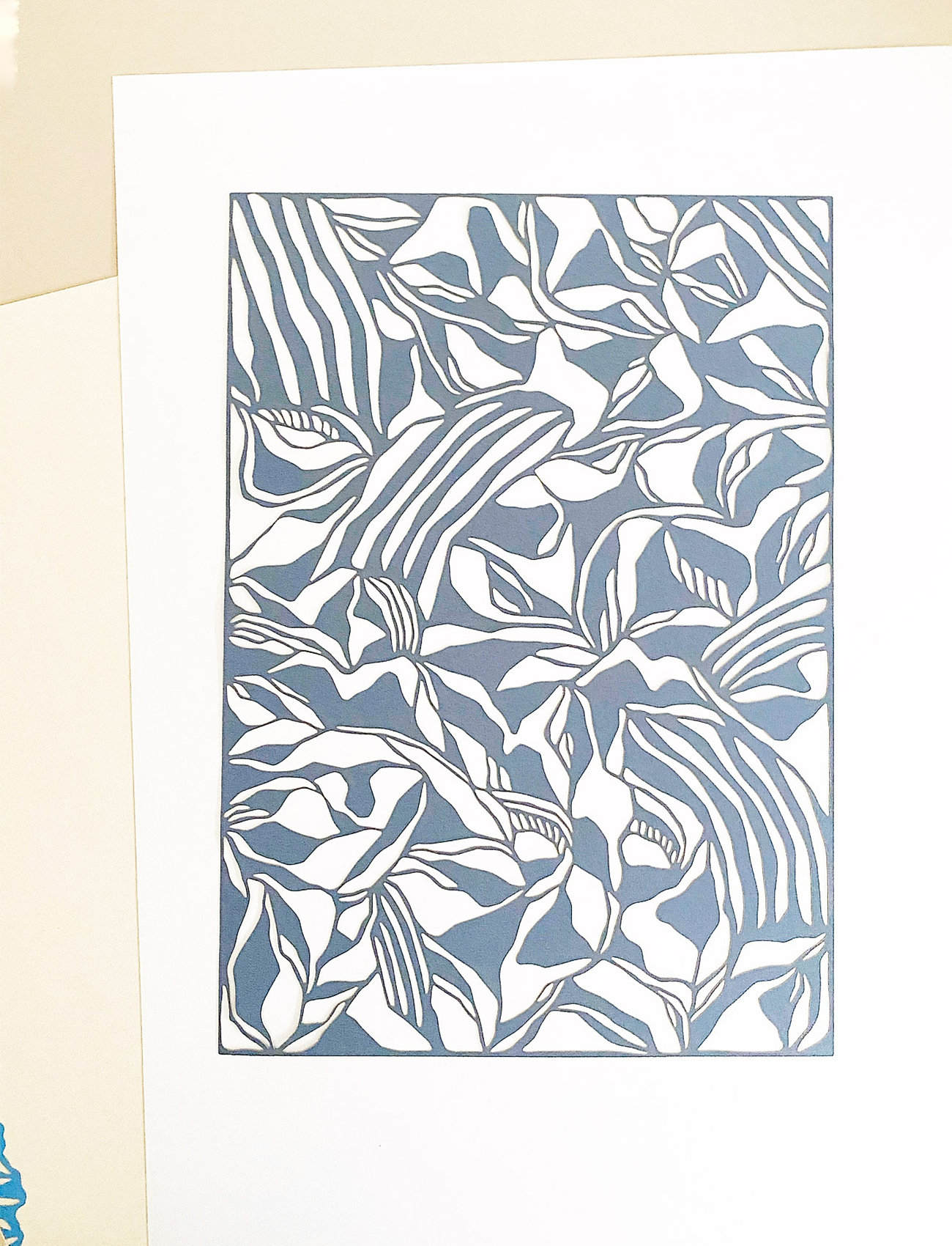 Studio About Papercut, A4, Organic, Rectangle, 21 cmX29.7 cm, Blue, Plakater > Botaniske, Unisex