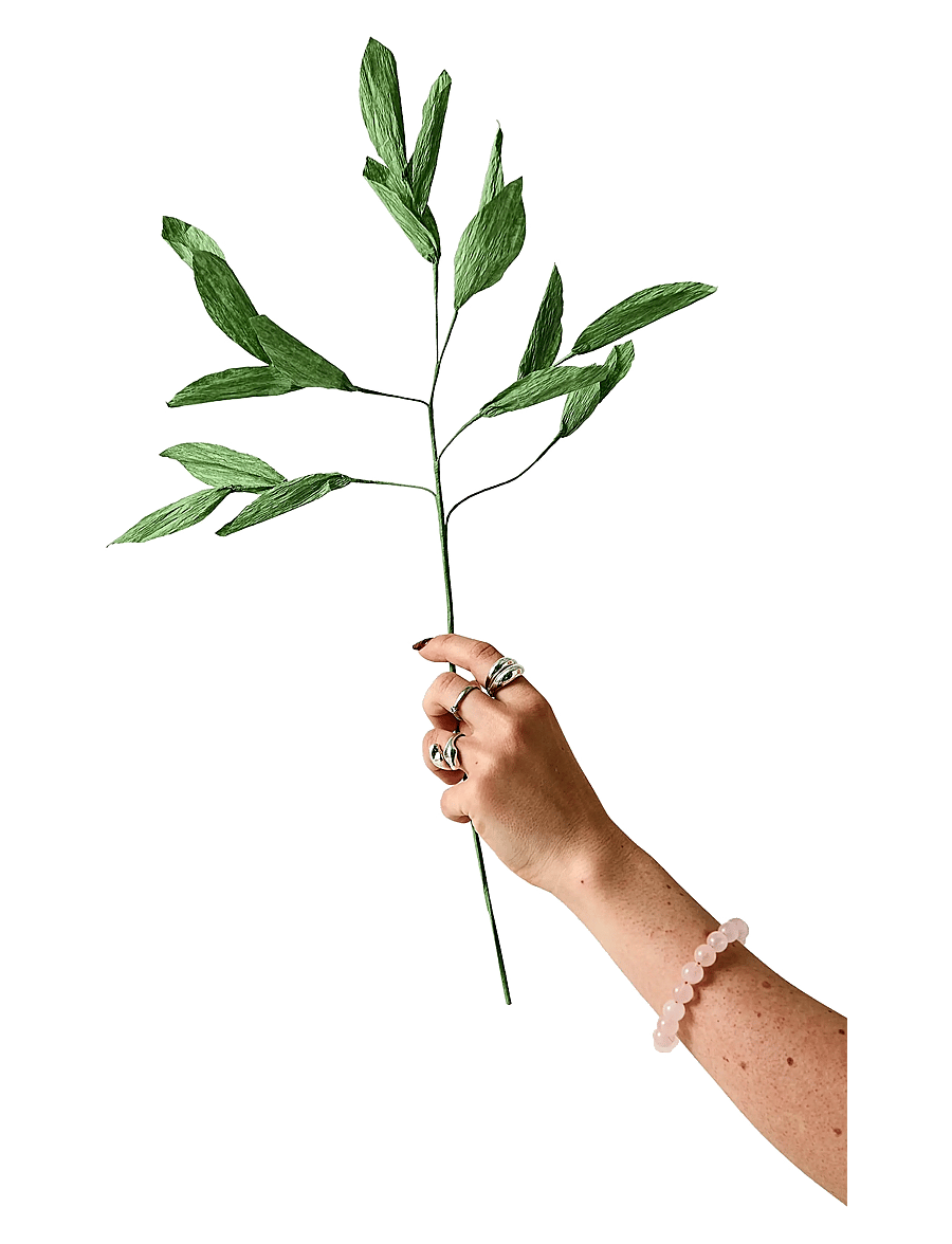 Studio About - PAPER FLOWER, BRANCH WITH DETAILED LEAFS, GREEN - green - 1