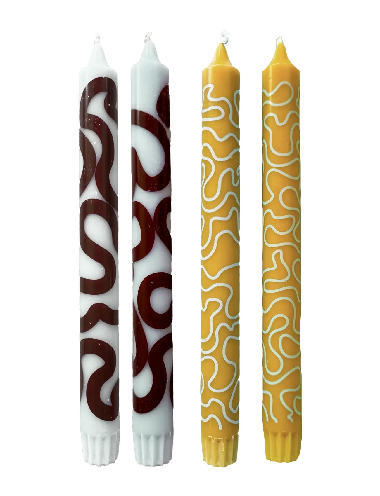 STUDIO ABOUT Candles, Mint/Ochre Patterned - H:24CM - Unisex