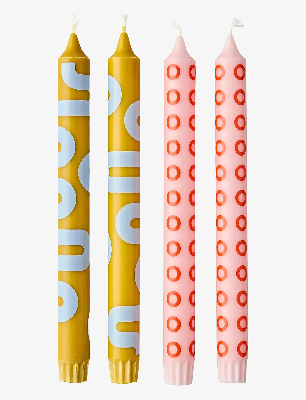 Studio About - CANDLES - laveste priser - ochre/blue & rose/red - 0