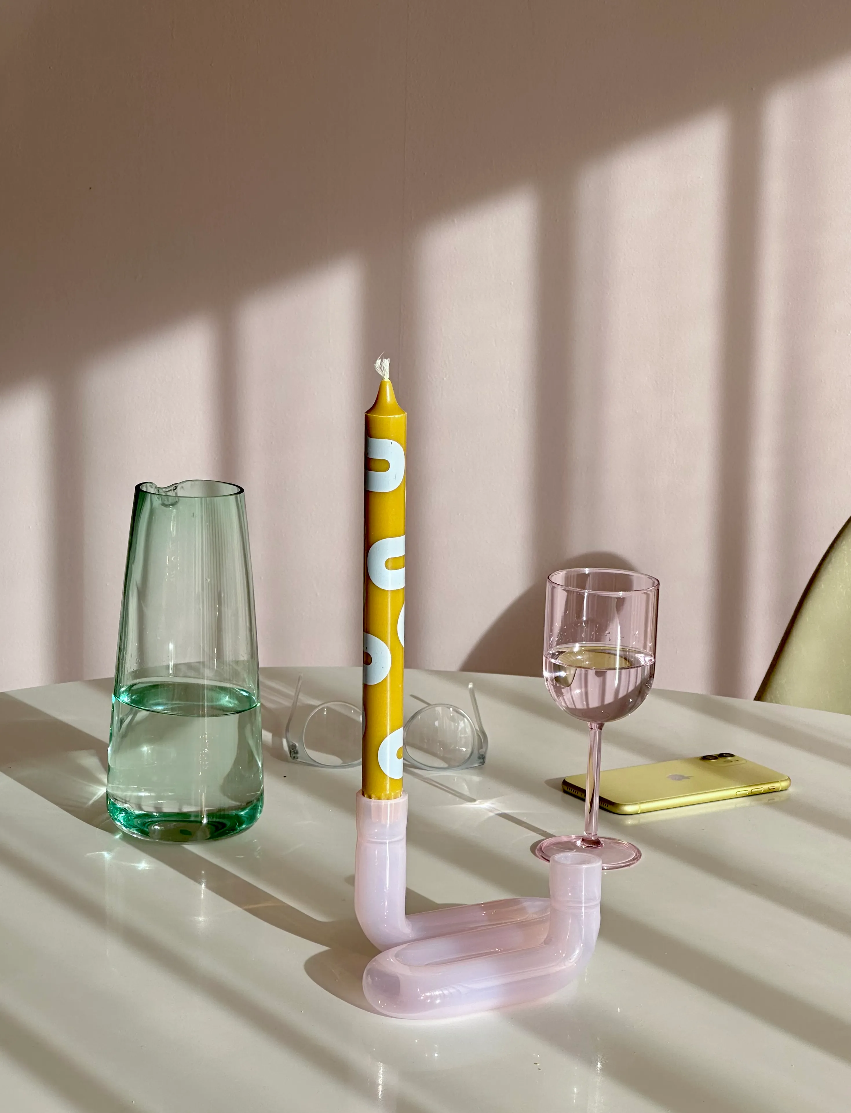 Studio About - CANDLES - laveste priser - ochre/blue & rose/red - 5