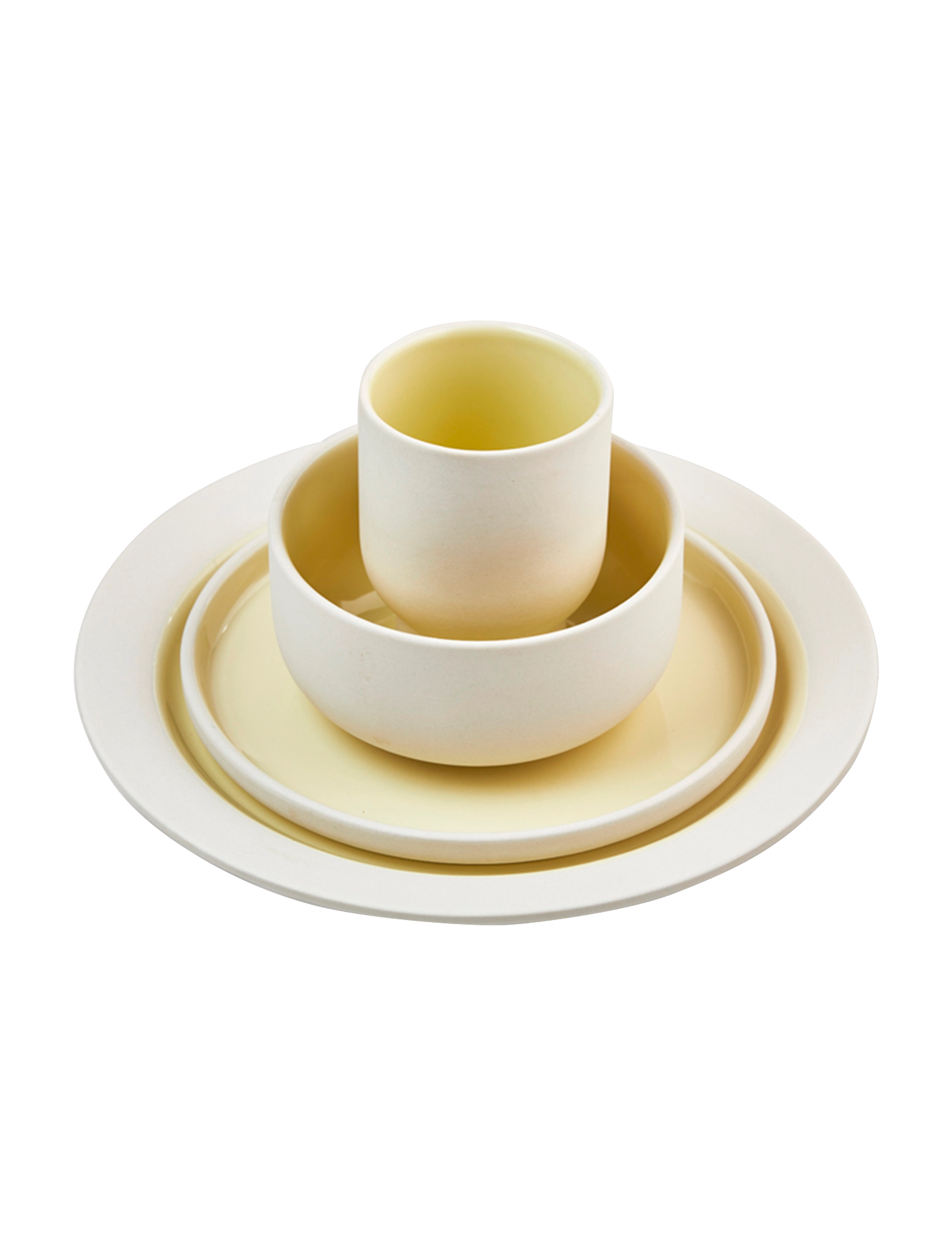 Studio About - PLATE, LARGE - speiseteller - ivory/yellow - 2