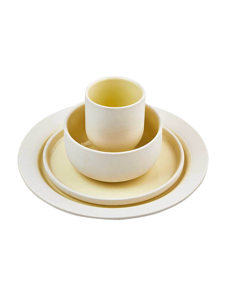 Studio About - PLATE, LARGE - praetaldrikud - ivory/yellow - 1