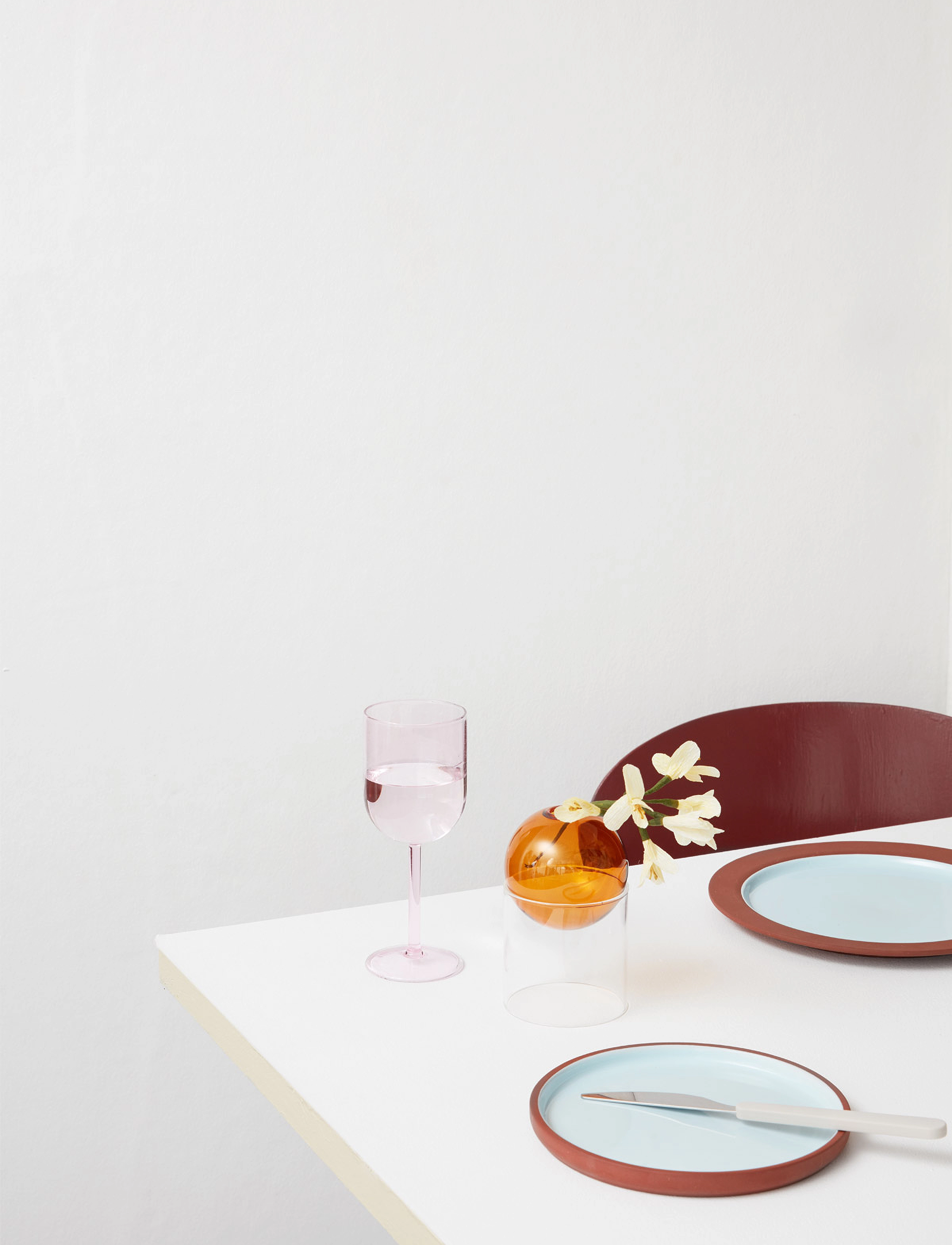 Studio About - PLATE, LARGE - mattallrikar - terracotta/blue - 5