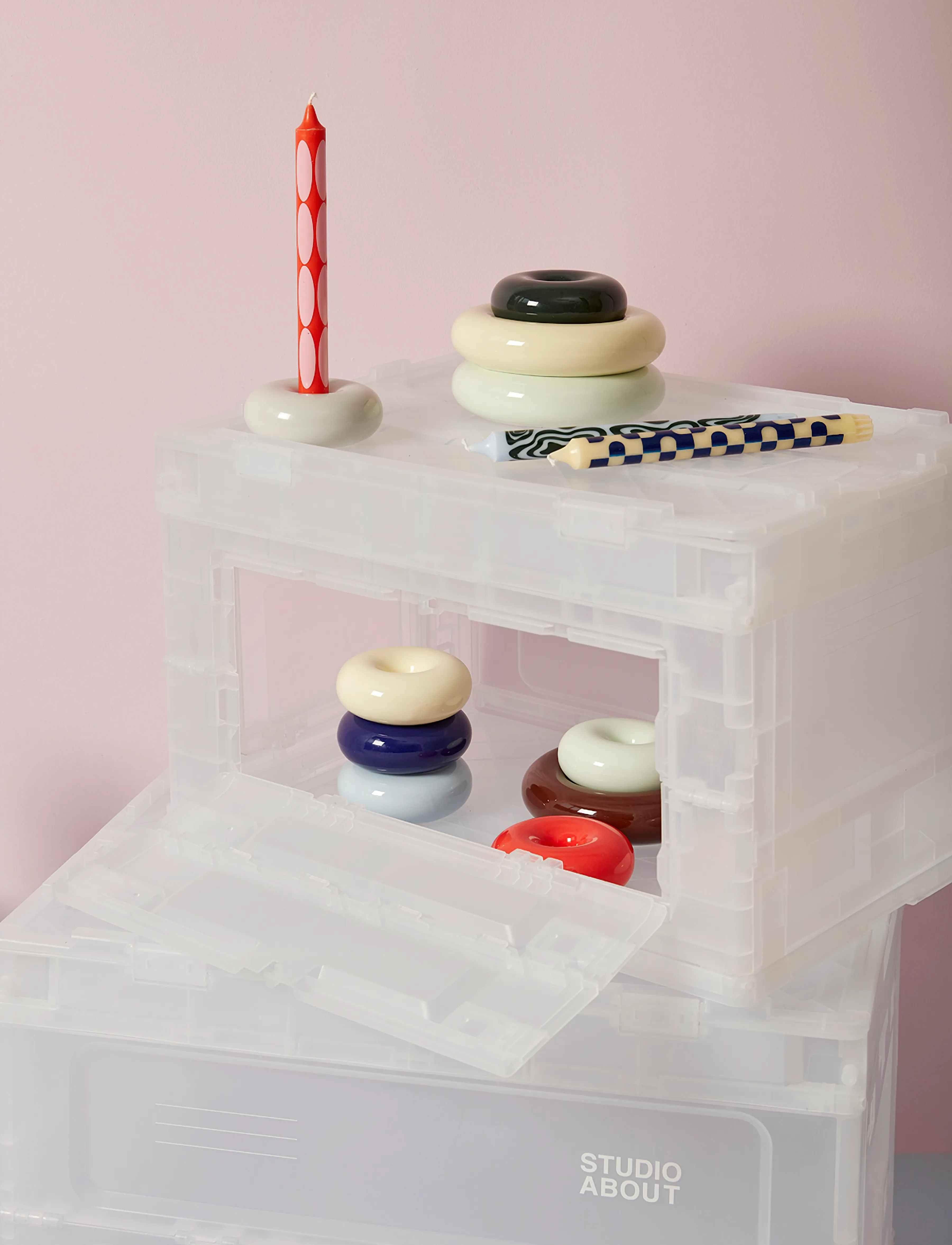 Studio About - BLOX, SMALL, SEMI TRANSPARENT - storage baskets - semi transparent - 3
