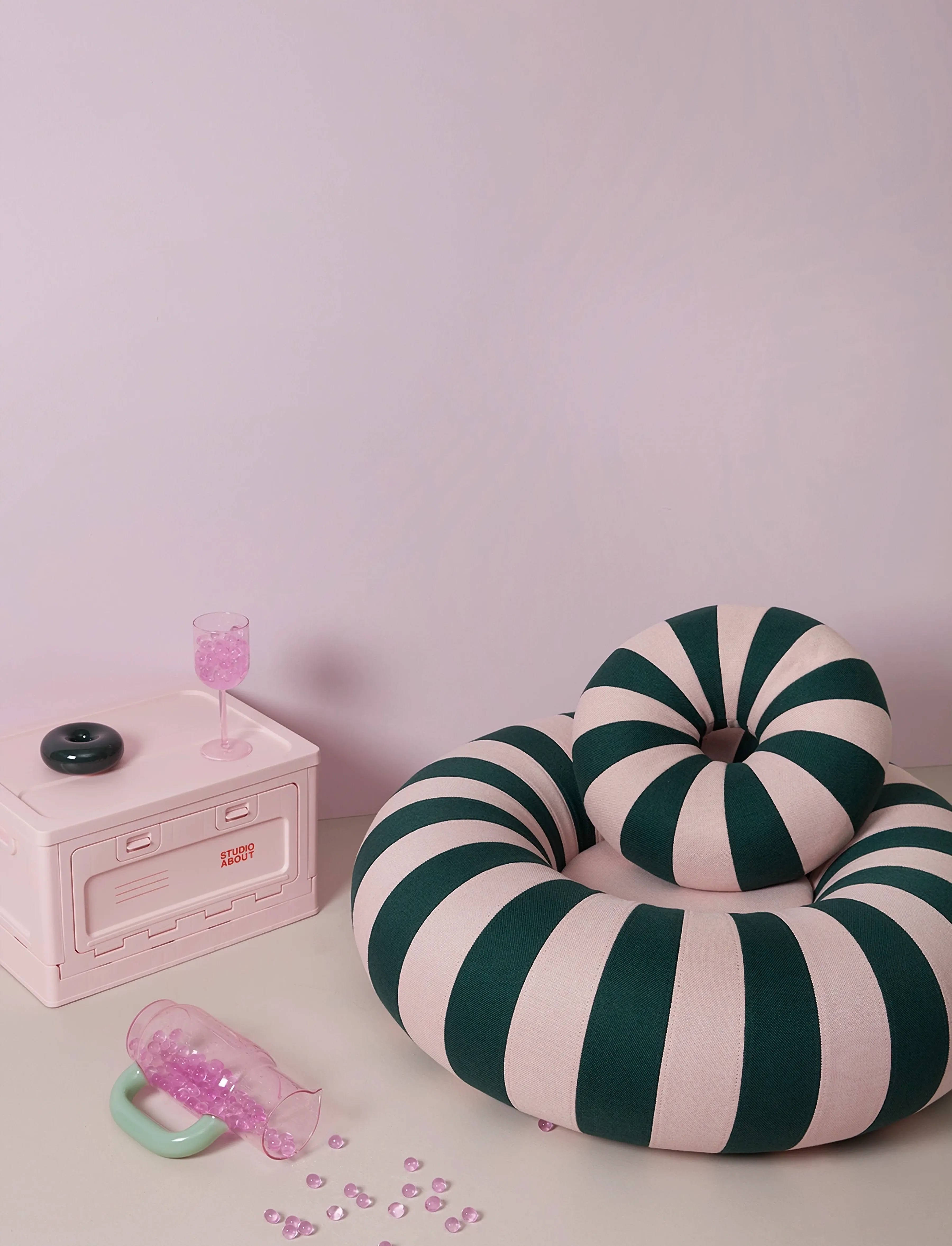 Studio About - FLOAT PILLOW, DARK GREEN/ROSE - padjad - dark green/rose - 2