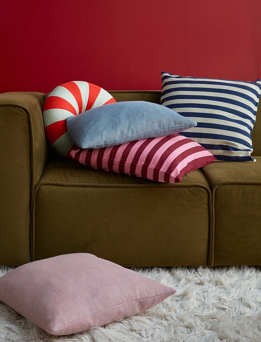Studio About - PILLOW COVER, RED/LIGHT BLUE - padjakatted - red/light blue - 0