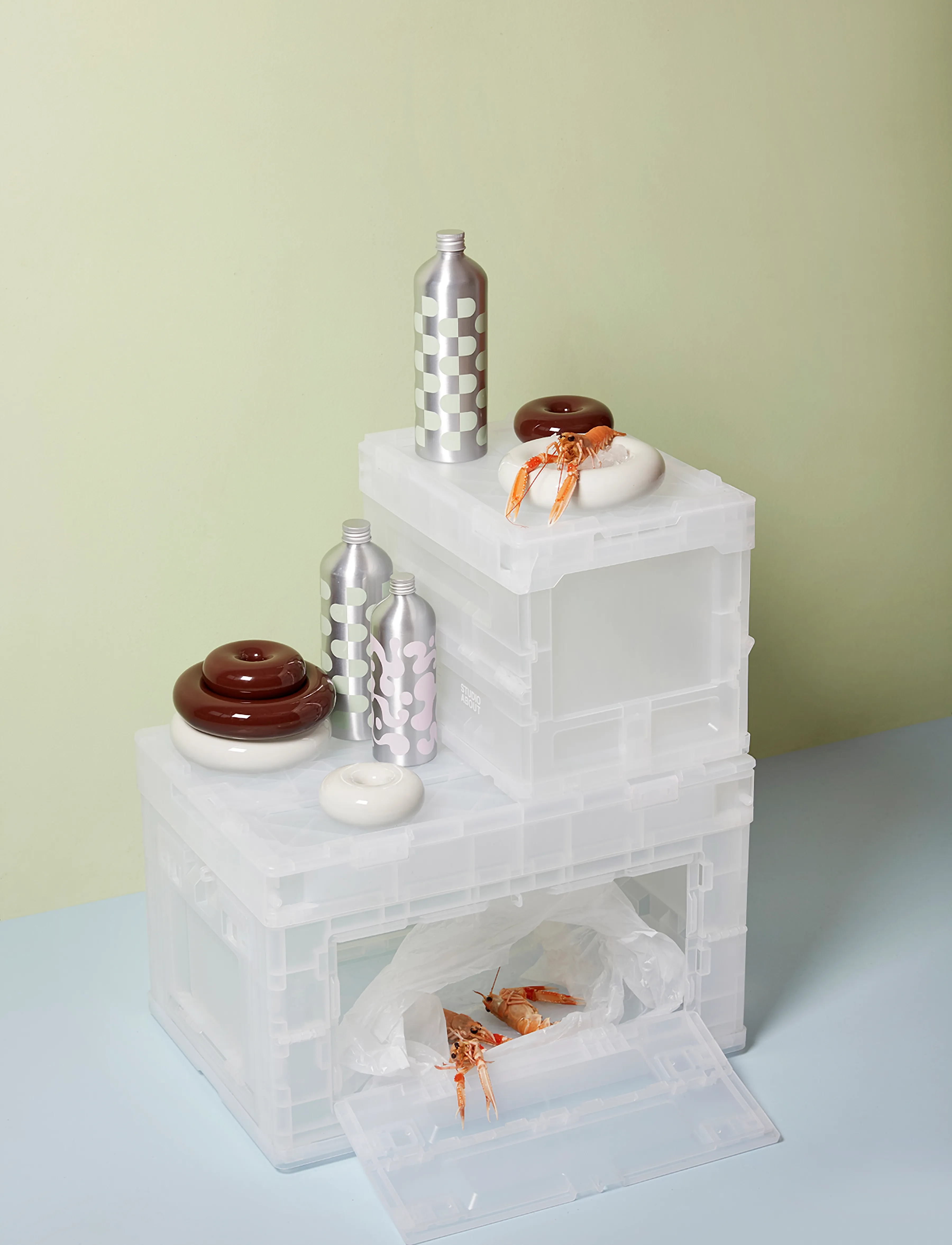 Studio About - BLOX, MEDIUM, SEMI TRANSPARENT - storage baskets - semi transparent - 4