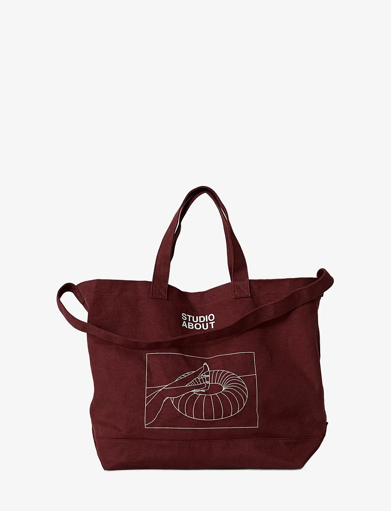 Studio About - TOTE BAG, BORDEAUX/MINT - tote bags - bordeaux/mint - 1