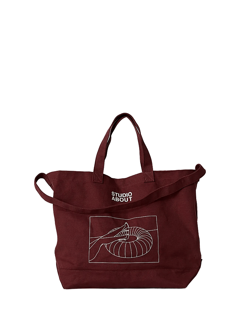 Studio About - TOTE BAG, BORDEAUX/MINT - tote bags - bordeaux/mint - 1