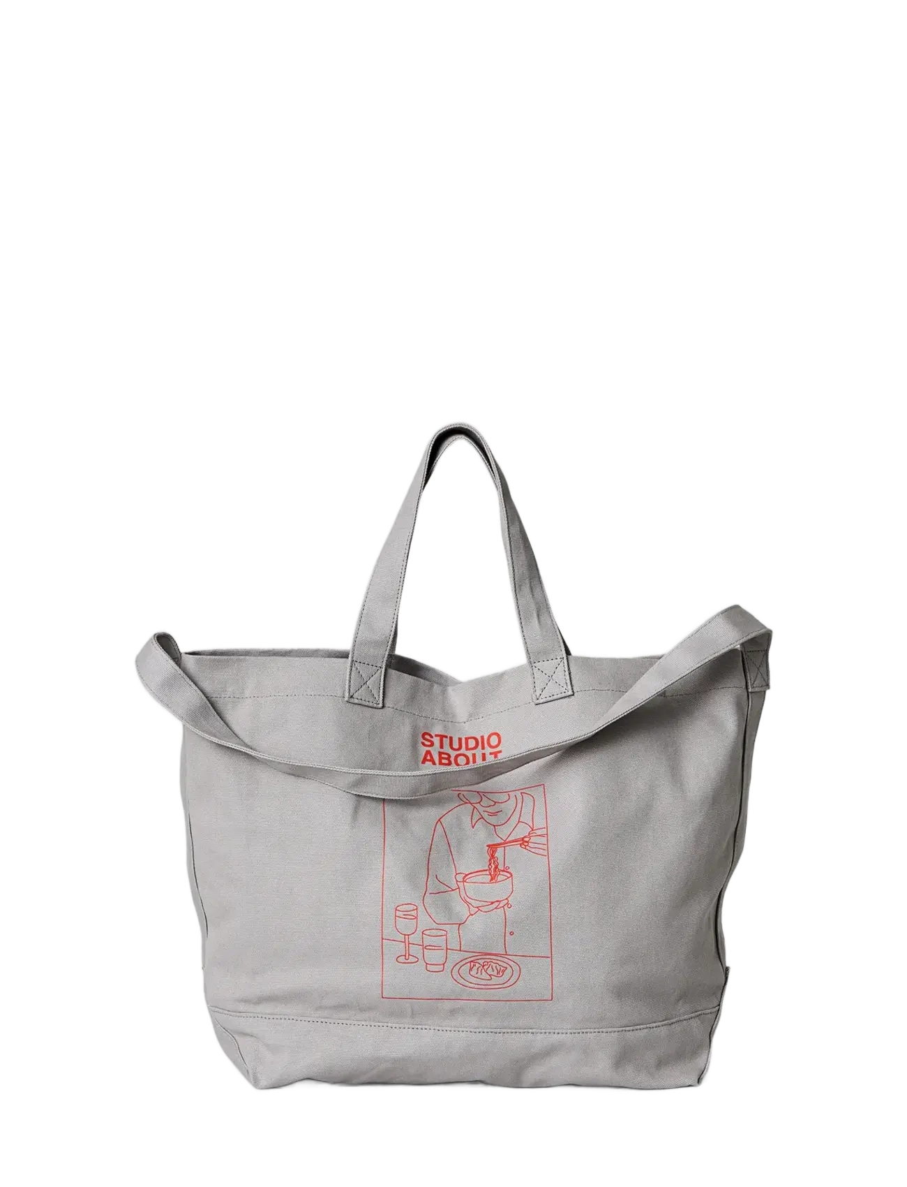 Studio About TOTE BAG, GREY/RED - Kampaania - GREY/RED / grey