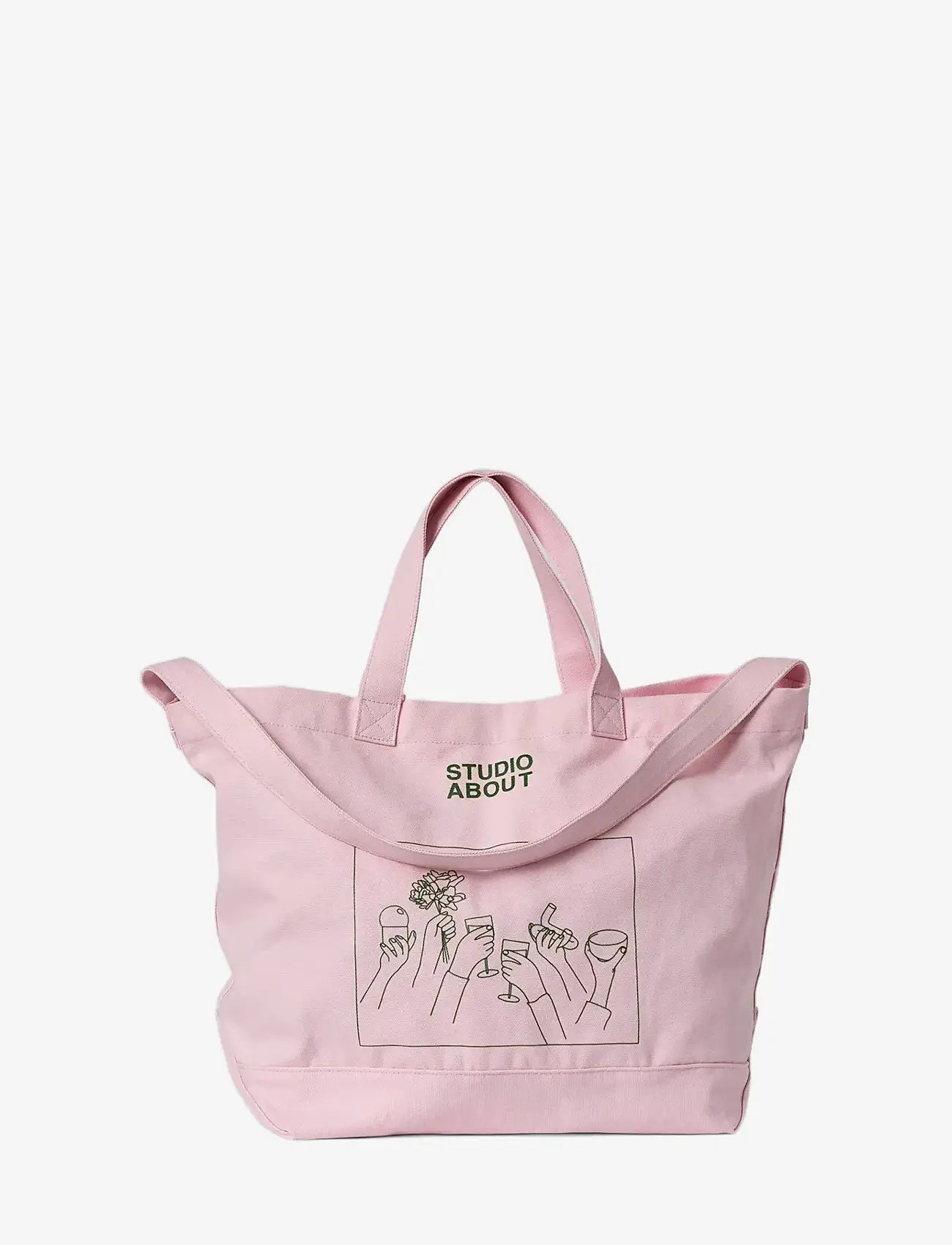 Studio About - TOTE BAG, ROSE/GREEN - tote bags - rose/green - 1