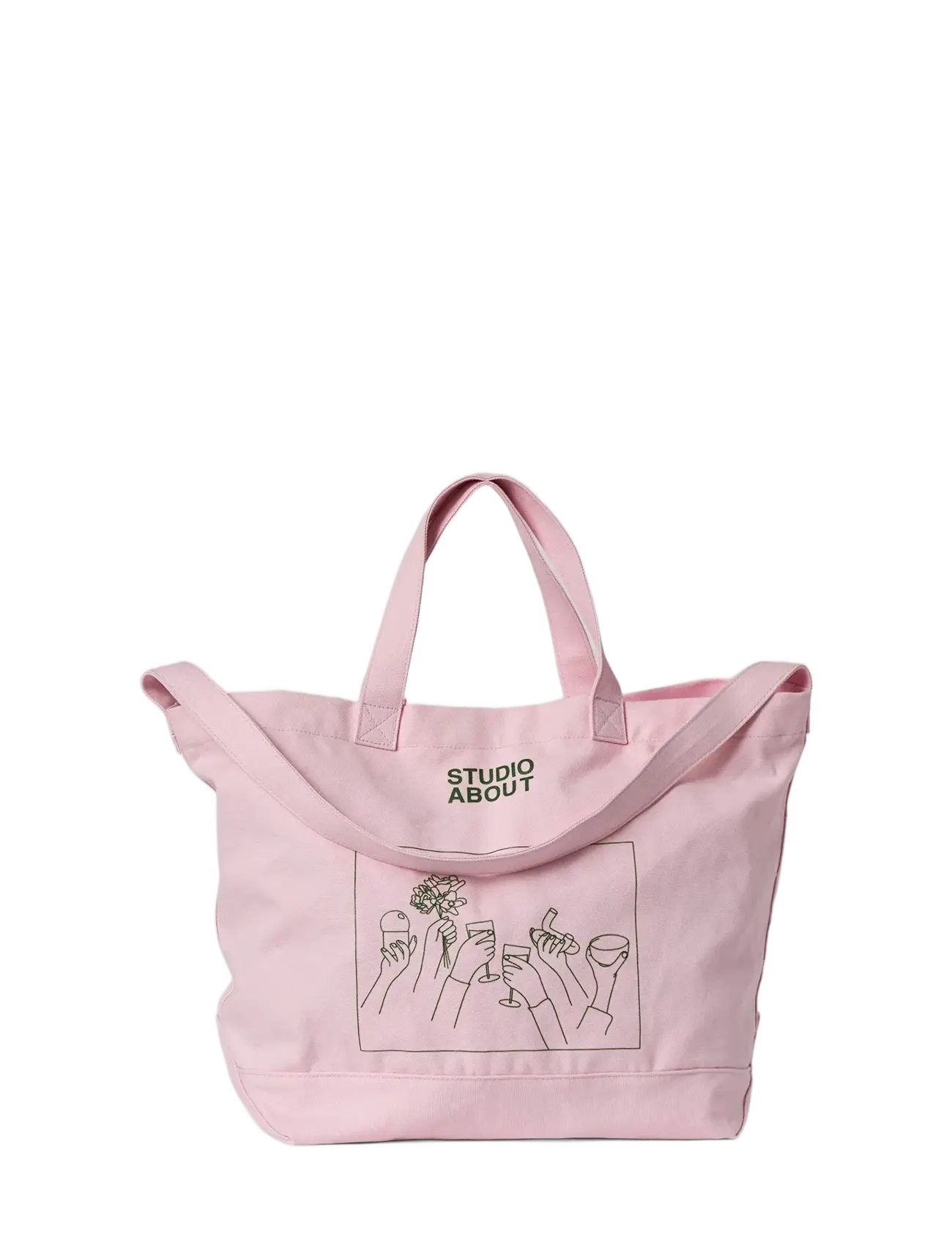 Studio About TOTE BAG, ROSE/GREEN - Kampaania - ROSE/GREEN / pink/rose