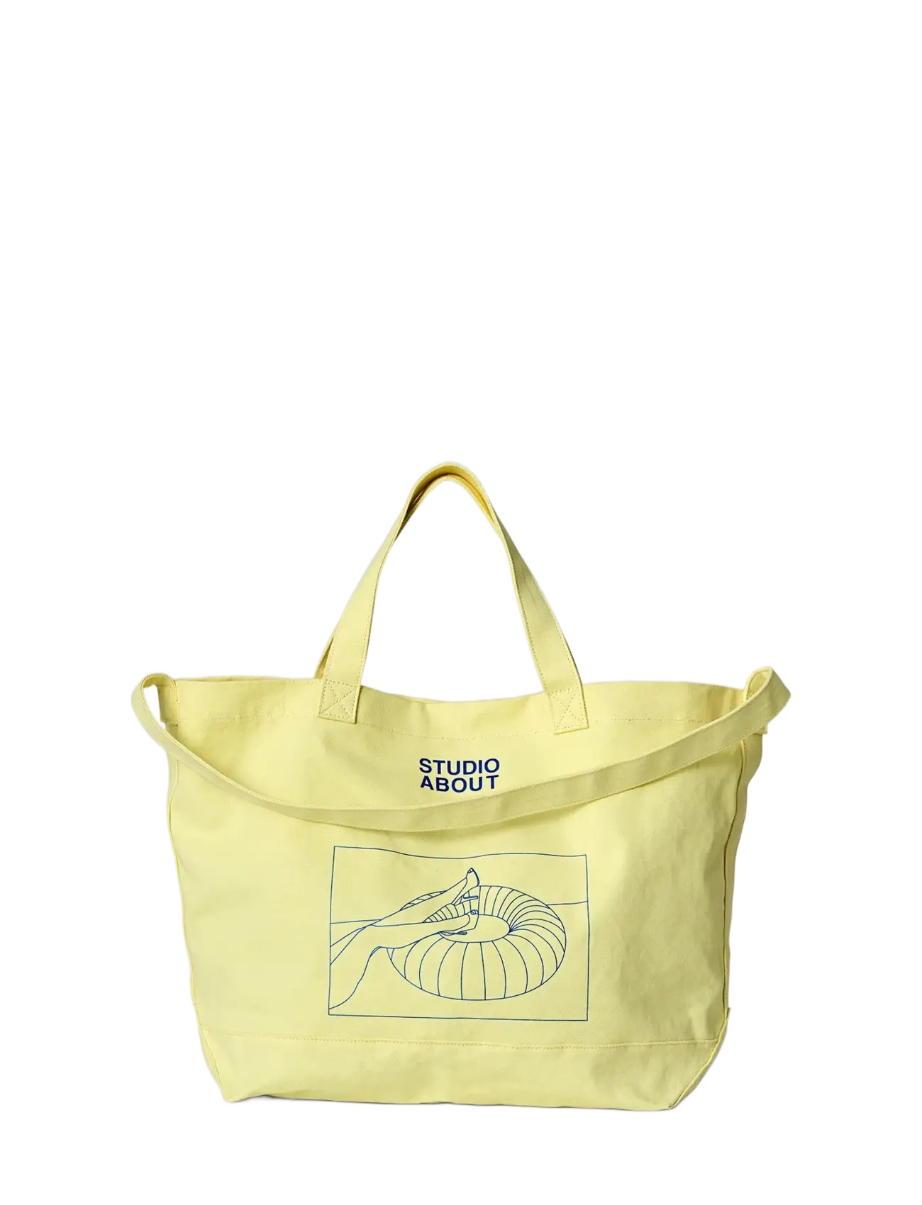 STUDIO ABOUT Tote Tasche, Gelb/Blau Gelb - L:32CM - Damen