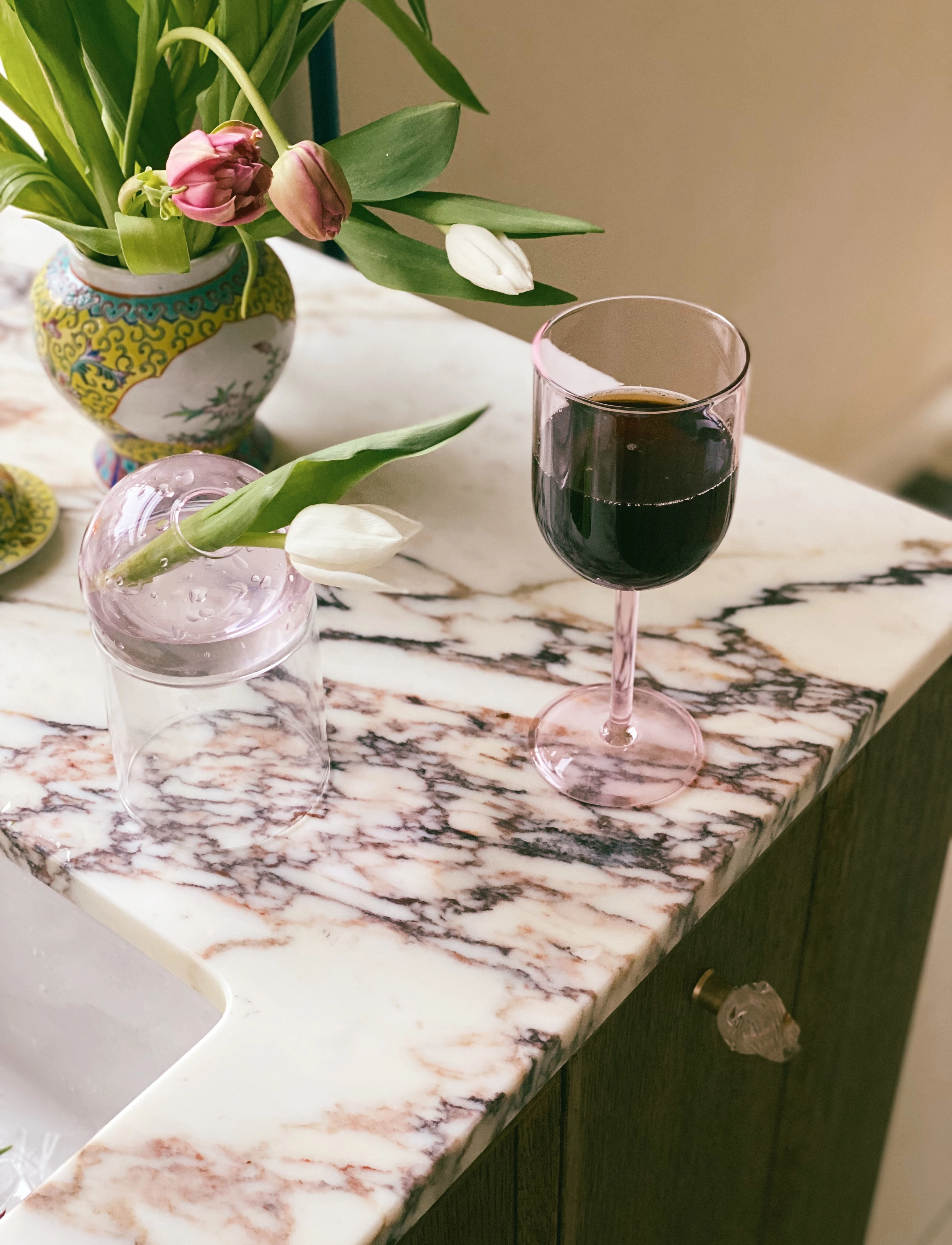Studio About - WINE GLASS, TALL - valge veini pokaalid - rose - 3