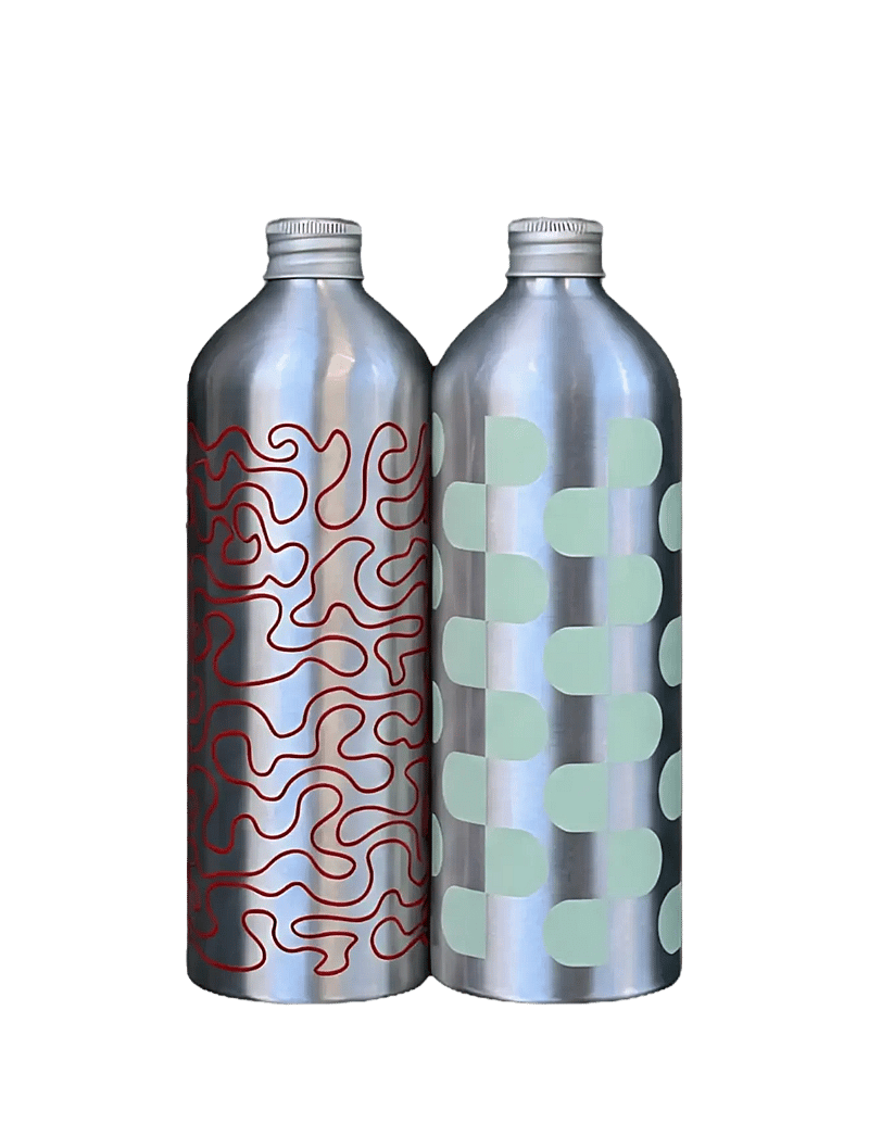 Studio About - BOTTLE, MEDIUM, 2PCS, MINT/RED - udstyr - mint/red - 1