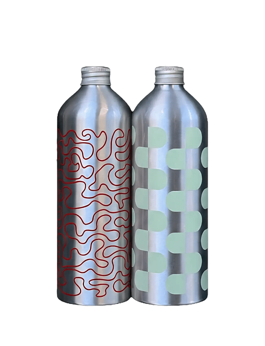 Studio About - BOTTLE, MEDIUM, 2PCS, MINT/RED - udstyr - mint/red - 1