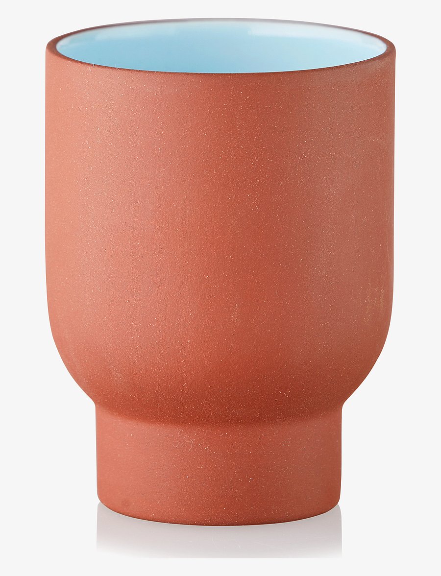 Studio About - CUP, TALL, CLAY TERRACOTTA - kaffetassen - terracotta/blue - 2