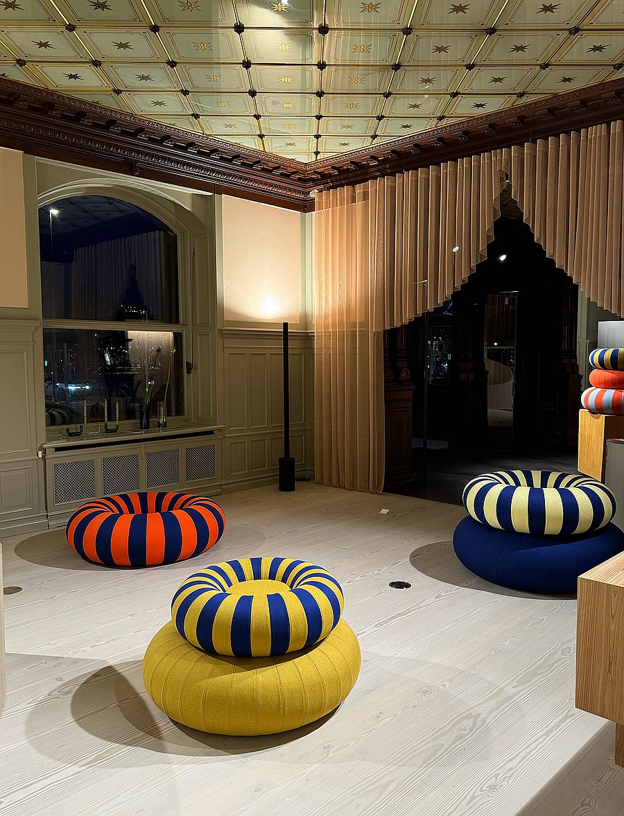 Studio About - FLOAT - poufs - dark blue/ochre - 0