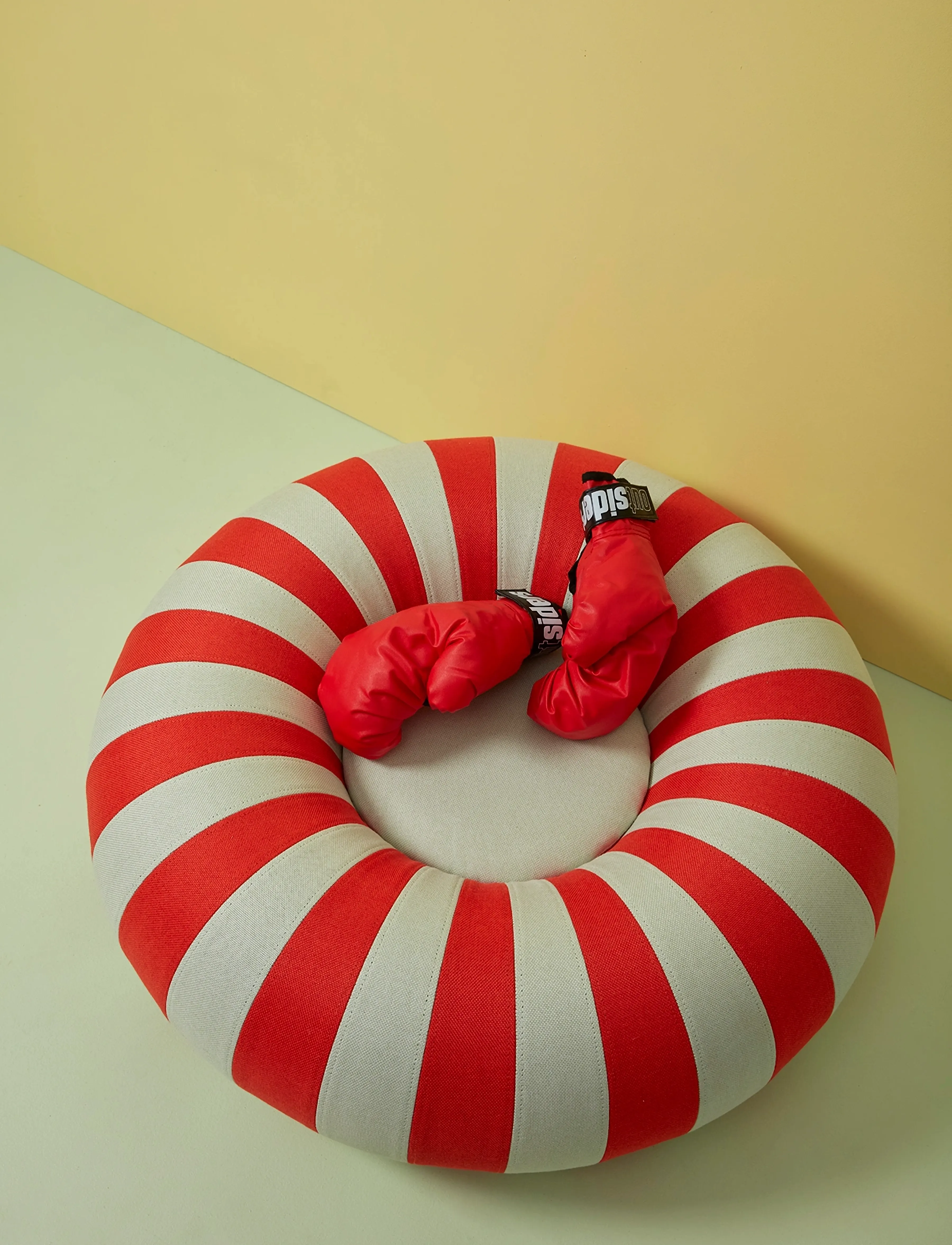 Studio About Float, Small, Red/Mint, Ø:80 cm, Furniture, Mehrfarbig/gemustert - Pouffes, Homeware